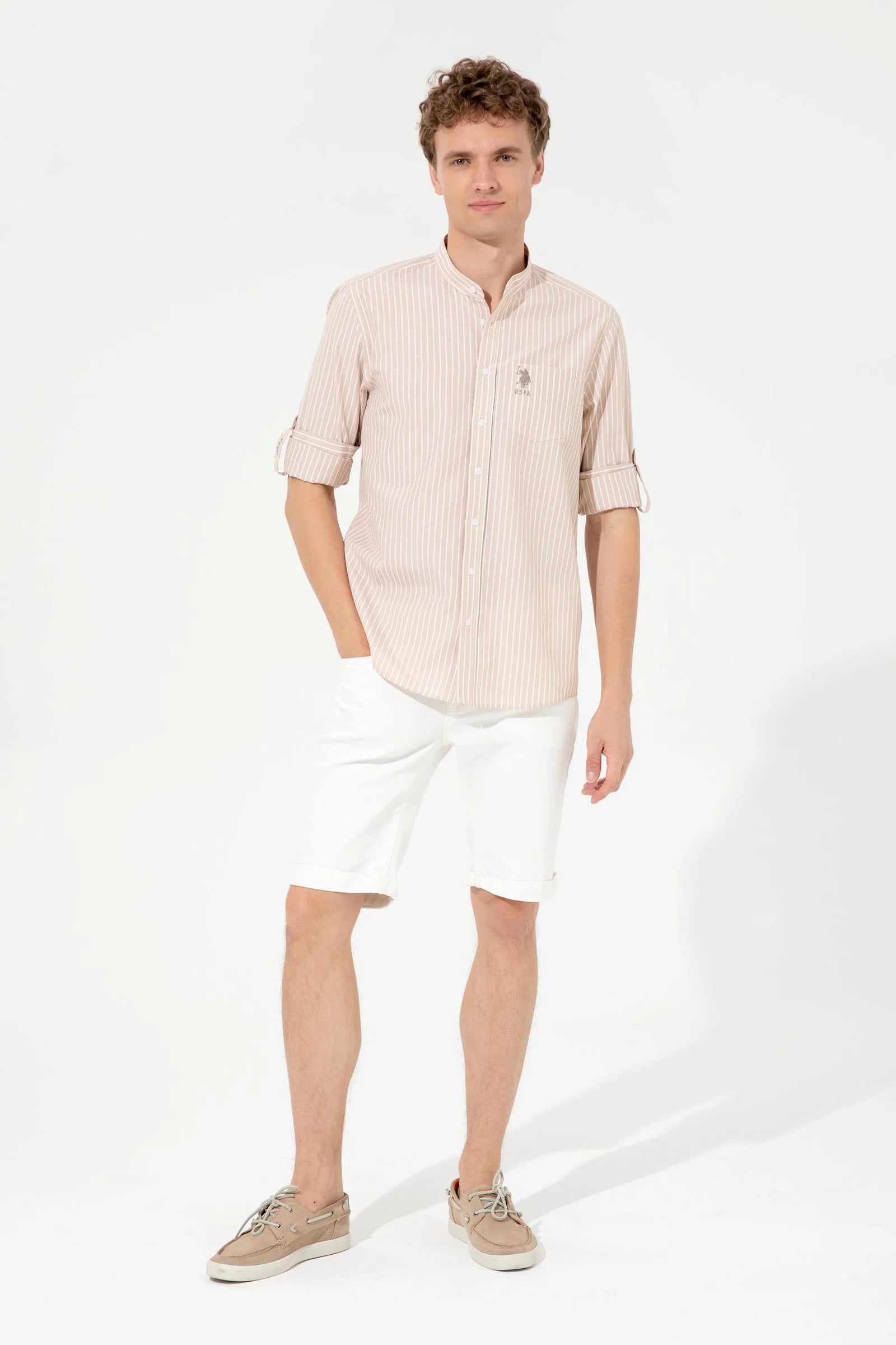 US Polo Assn. Strips Regular Shirt Long Sleeve With A Single Pocket - Men