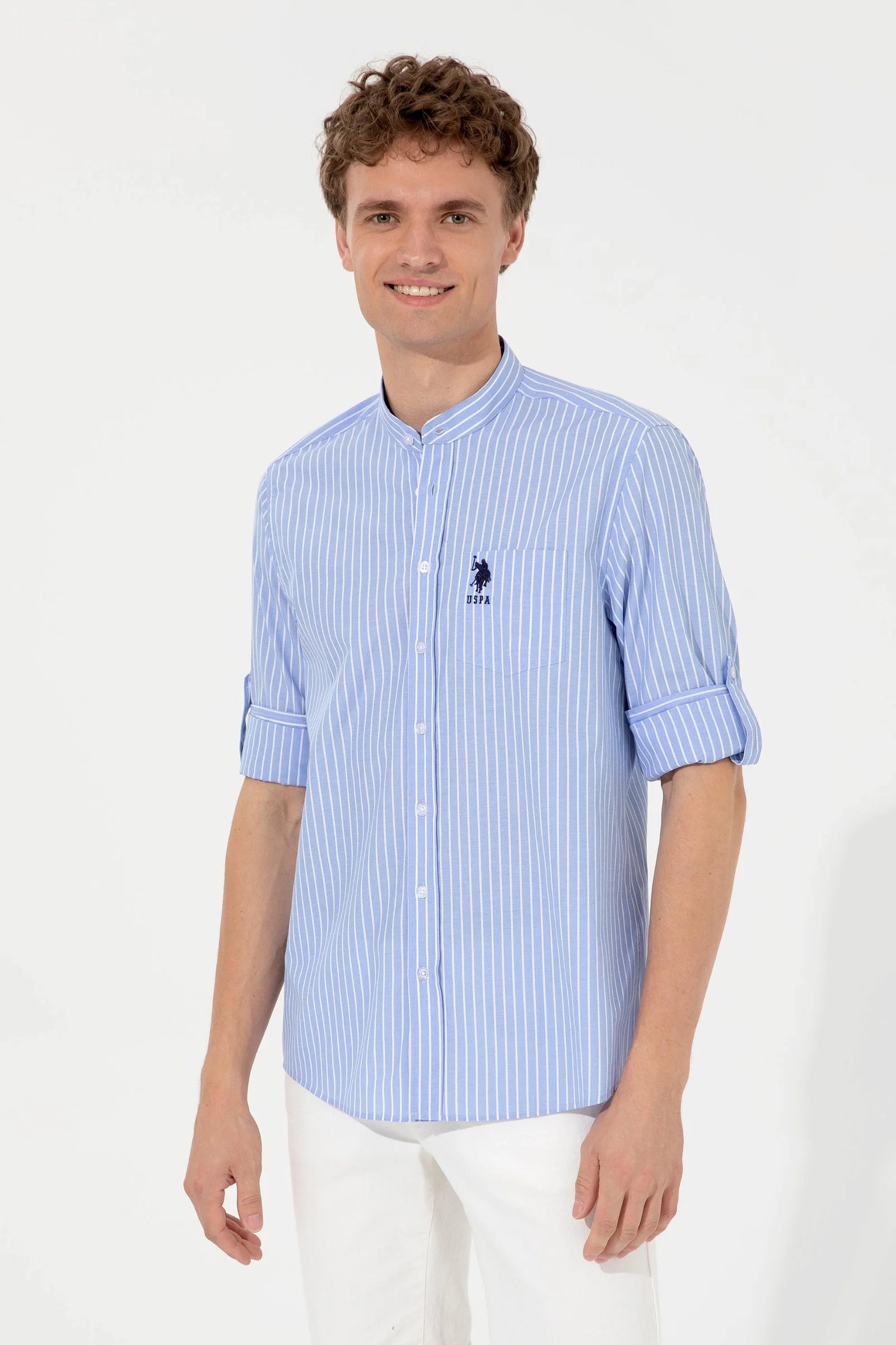 US Polo Assn. Strips Regular Shirt Long Sleeve With A Single Pocket - Men
