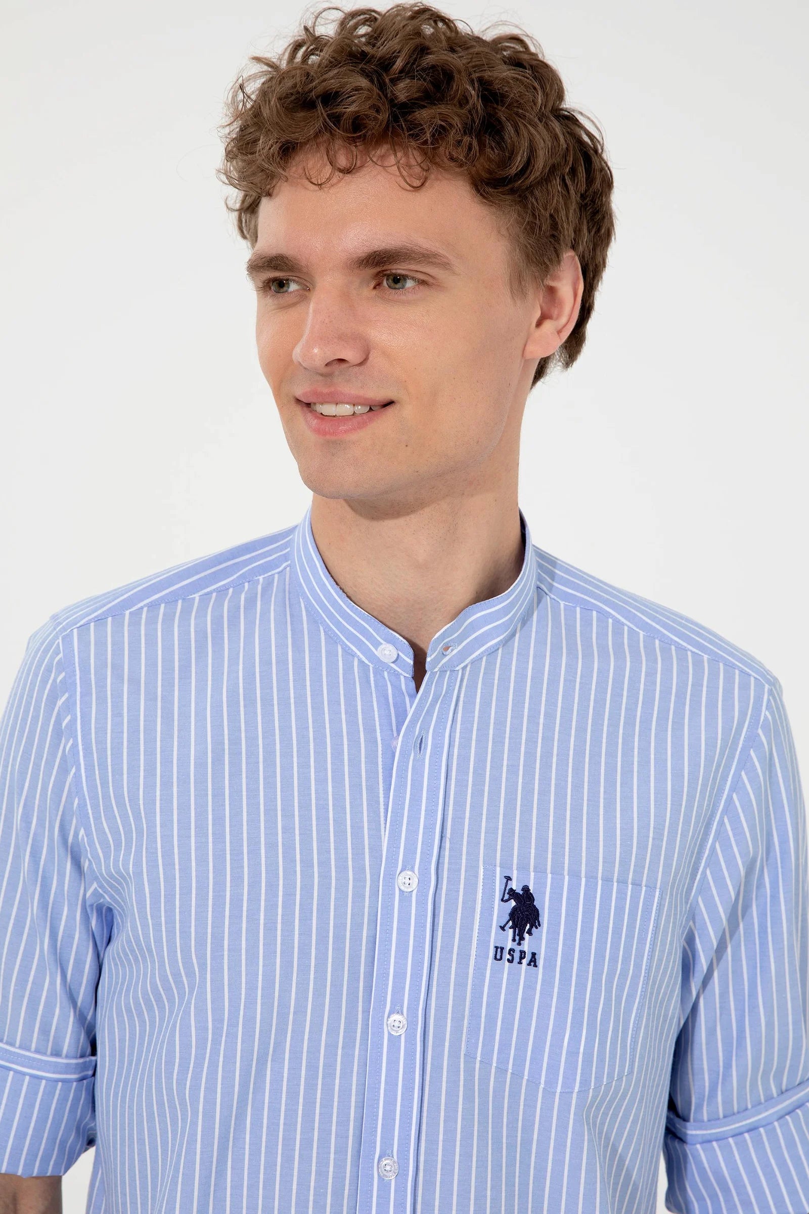 US Polo Assn. Strips Regular Shirt Long Sleeve With A Single Pocket - Men