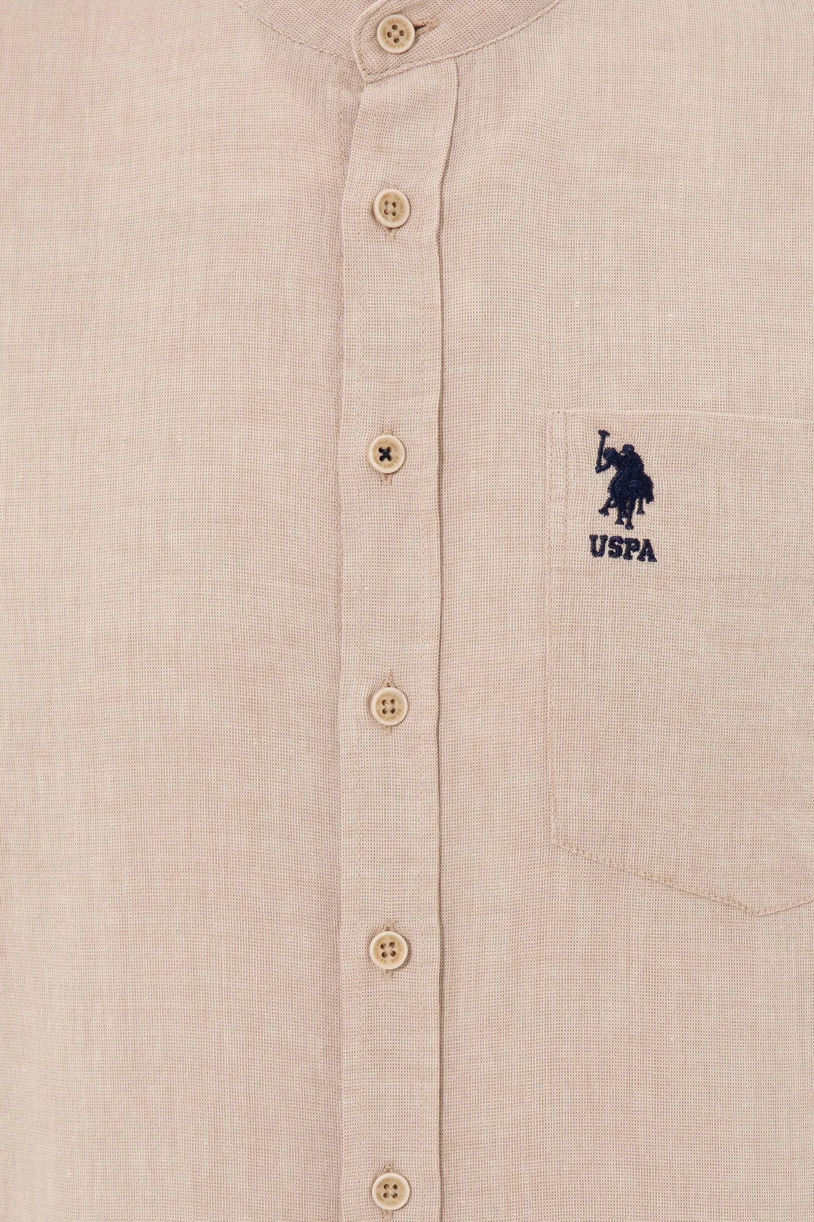 US Polo Assn. Regular Shirt Long Sleeve With A Single Pocket Small USPA Logo - Men
