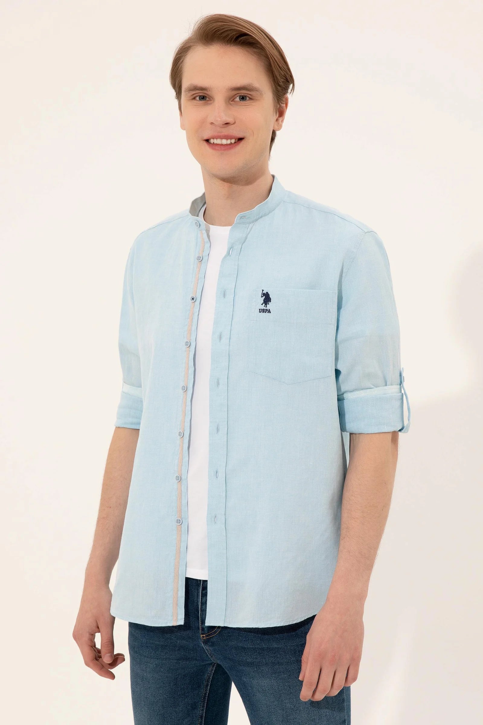 US Polo Assn. Men Shirts Turquoise- Oshoplin
