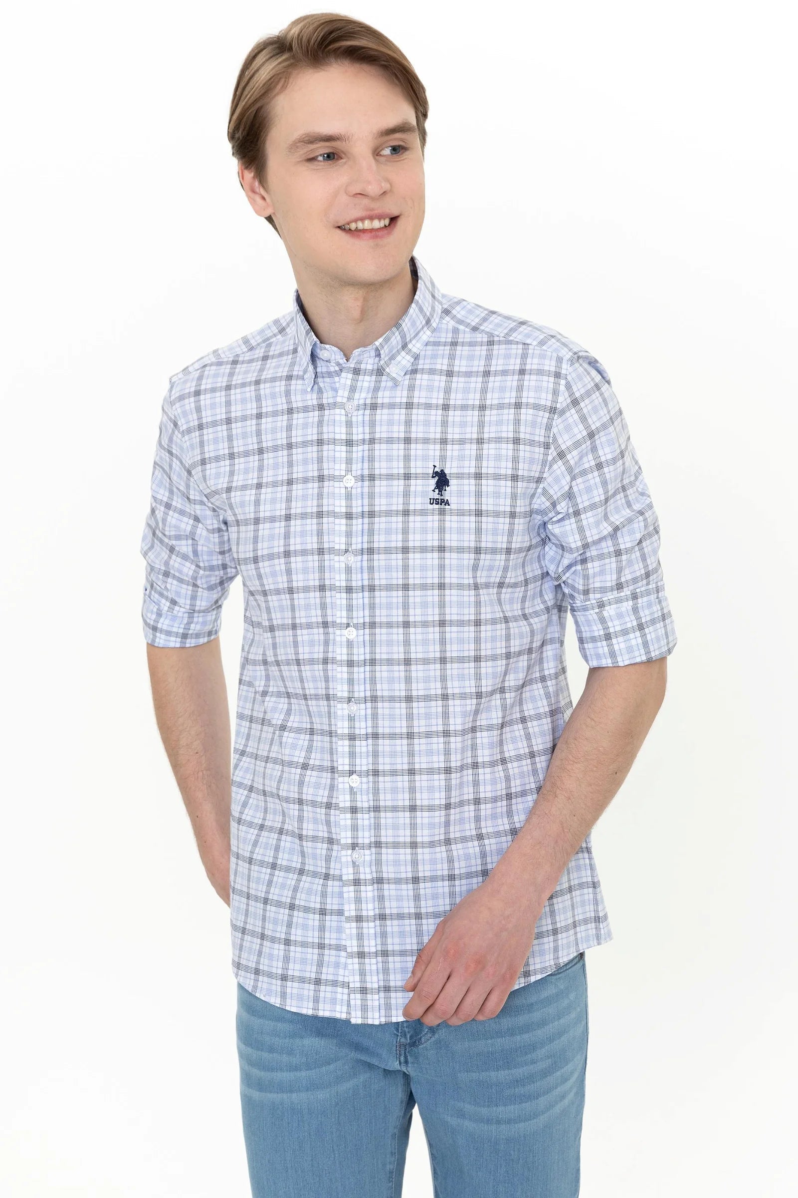 US Polo Assn. Men Shirts Navy Blue- Oshoplin