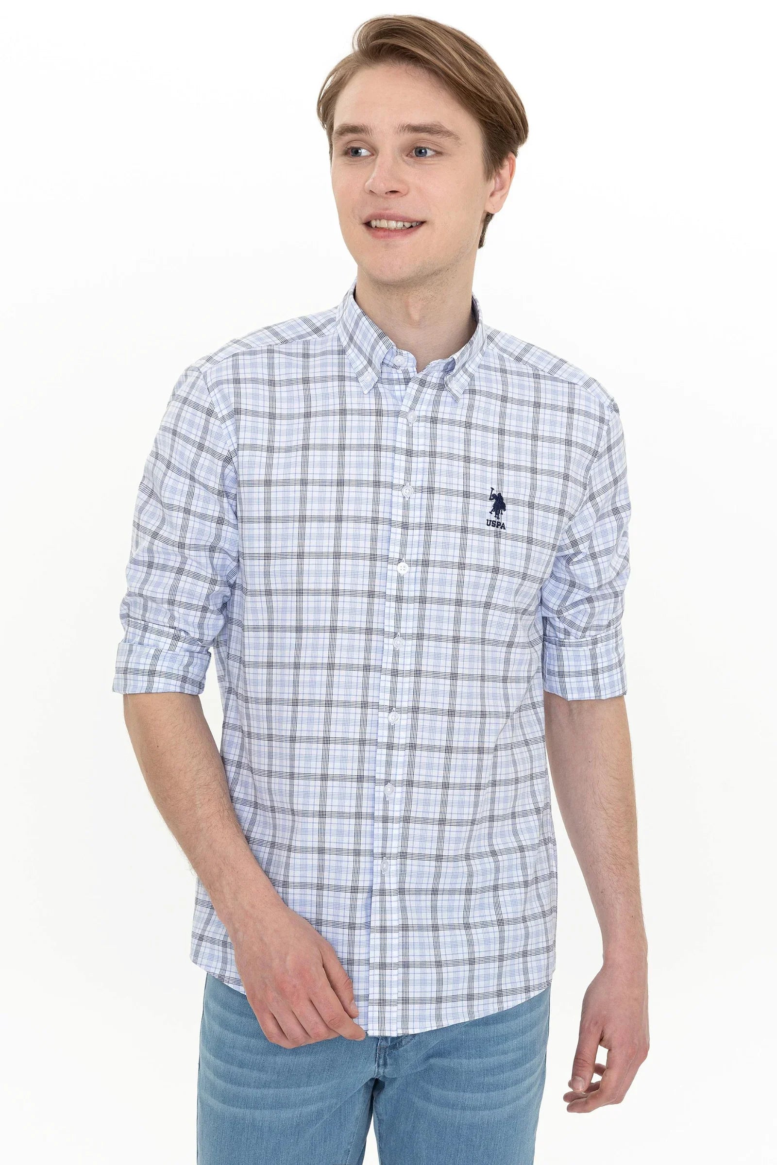 US Polo Assn. Regular Shirt Long Sleeve with Small USPA Logo - Men