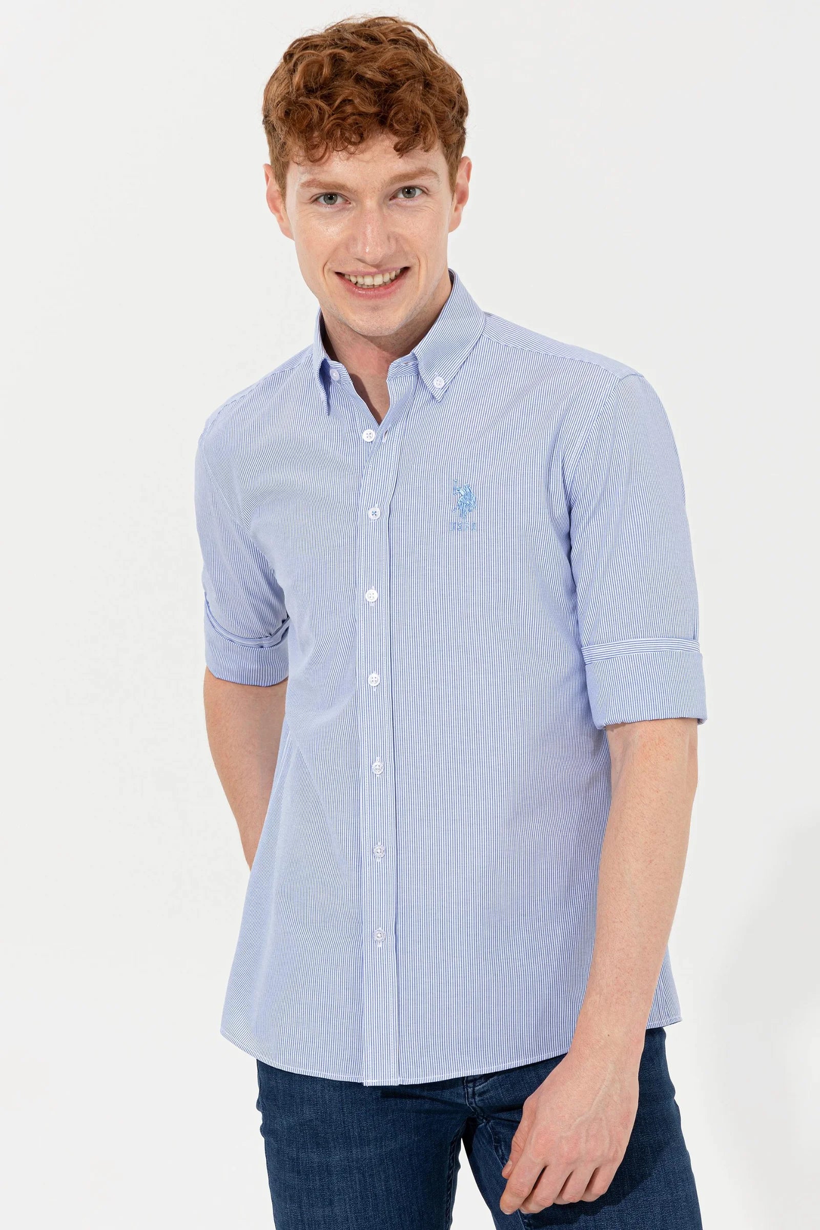 US Polo Assn. Regular Small Strips Shirt Long Sleeve - Men