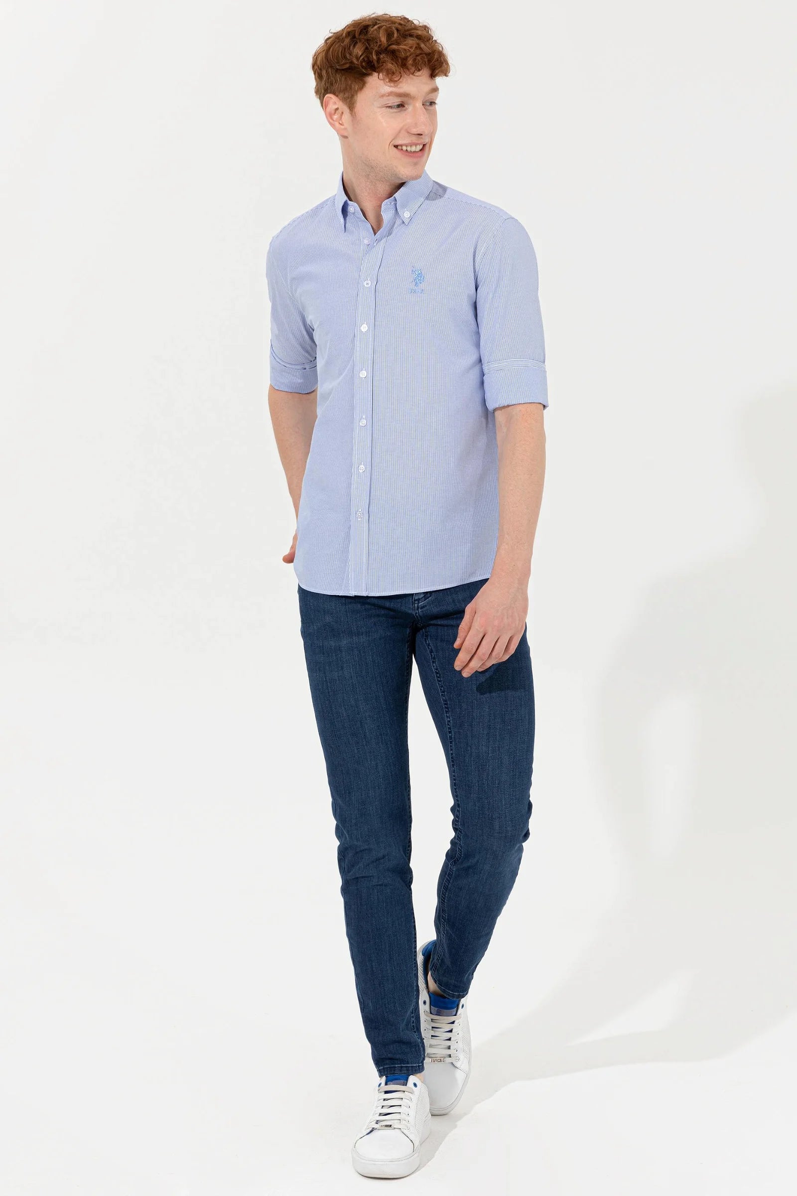 US Polo Assn. Men Shirts Blue- Oshoplin