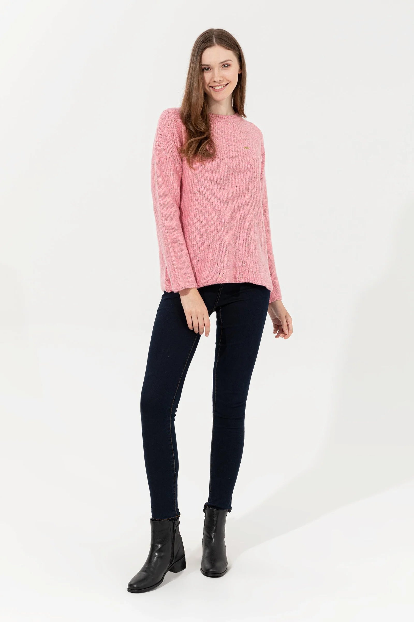 US Polo Assn. Oversize Pullover with USPA Metal Logo - Women