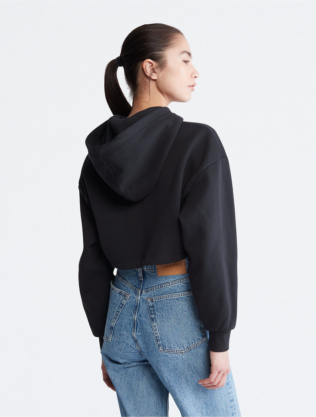 Calvin Klein Cropped Gloss Logo Hoodie - Women