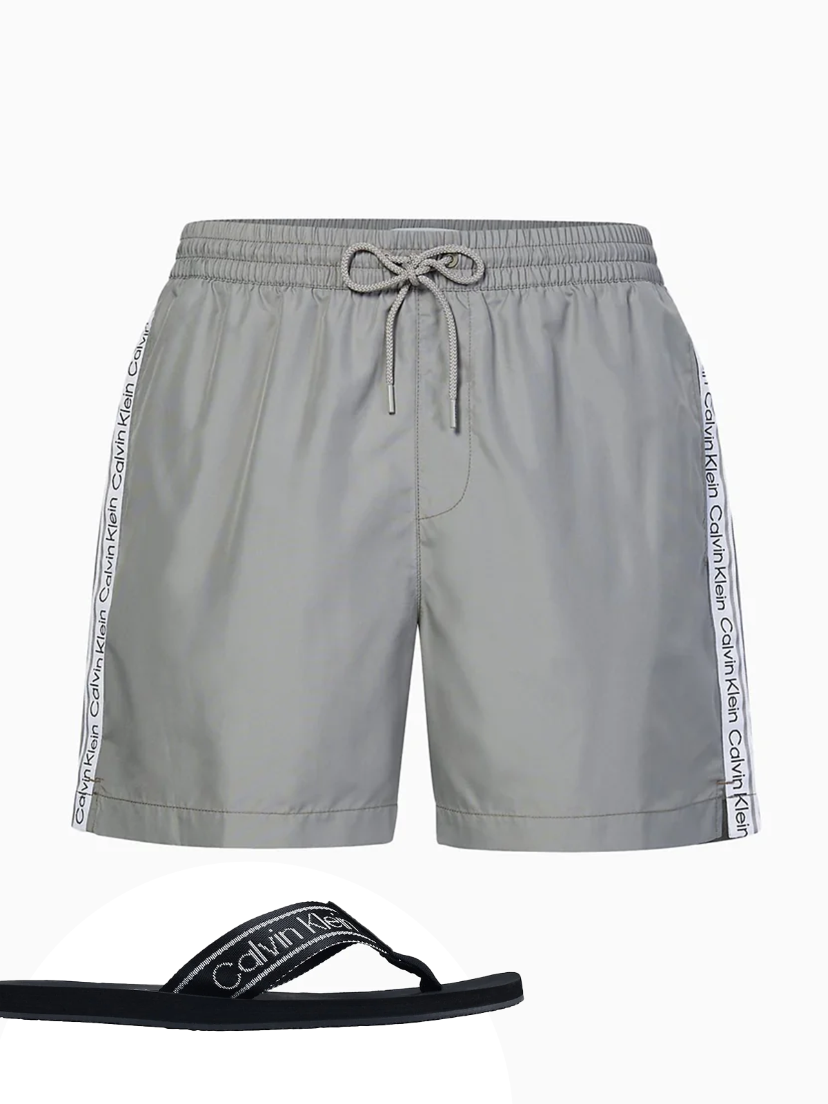 Calvin Klein Logo Tape Drawstring Short Swim Shorts + Dux Sandal (SET) - Men
