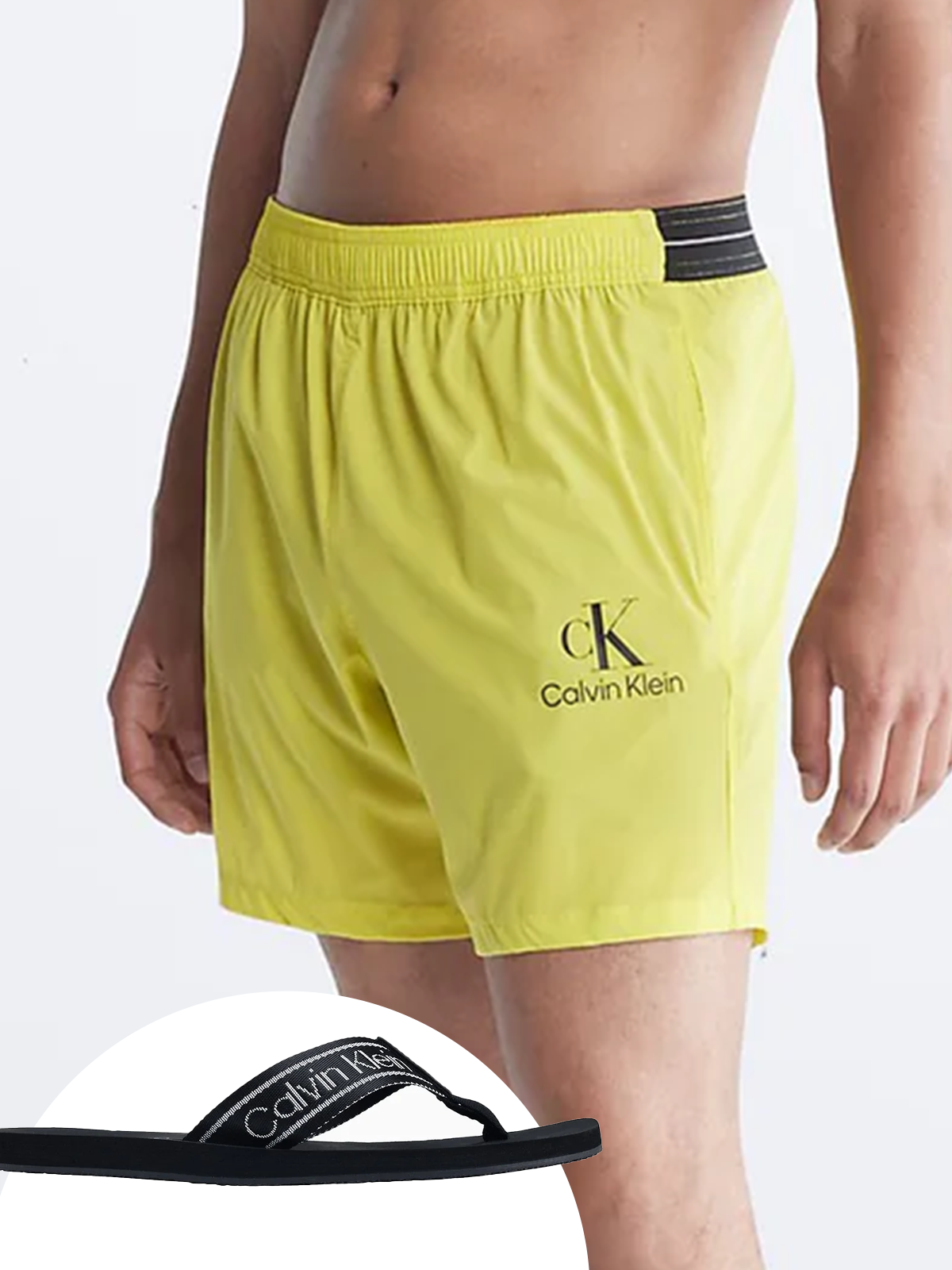 Stacked Logo Swim Trunk Calvin Klein + Dux Sandal (SET) - Men