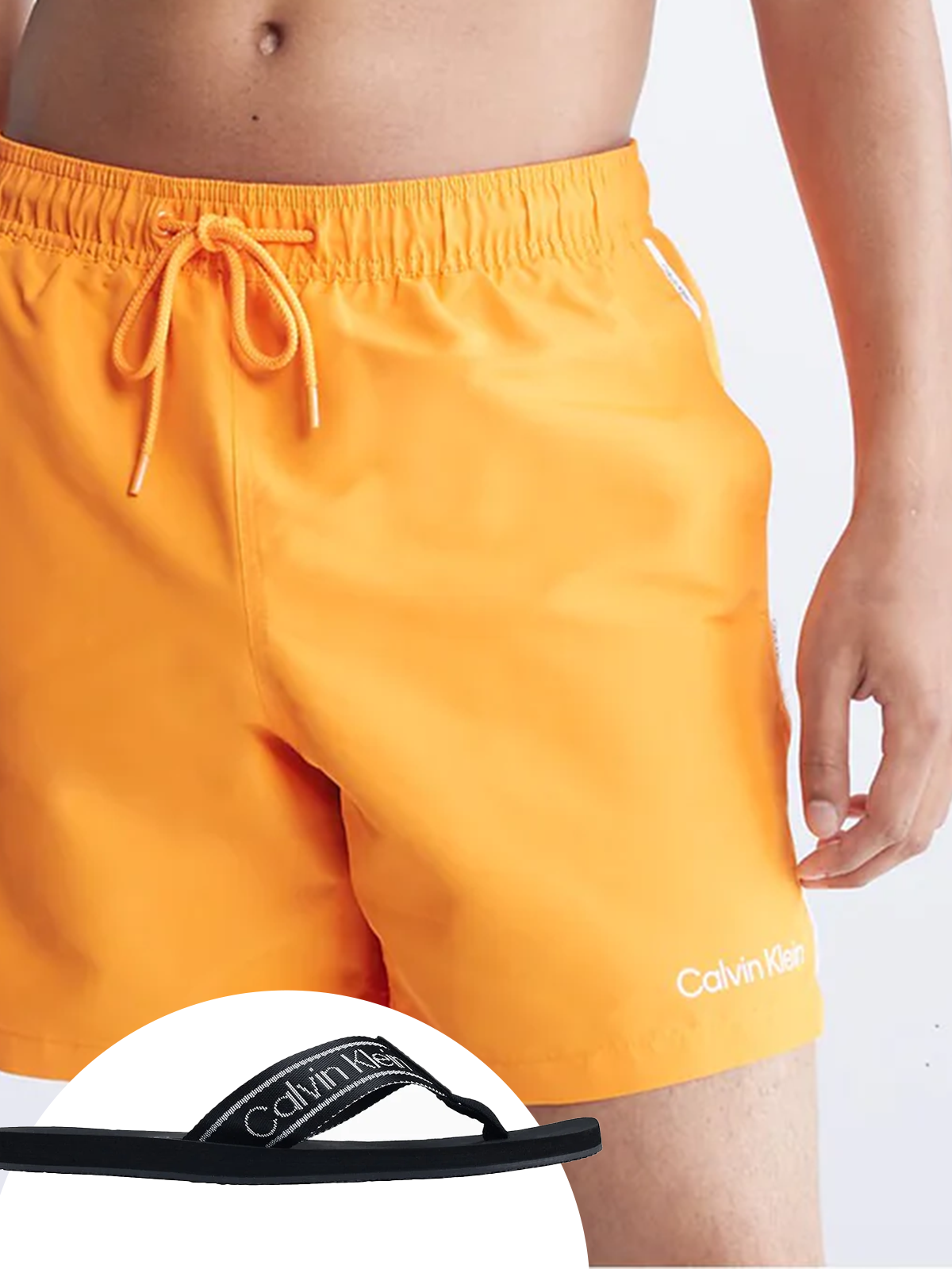 Solid Logo Piping Volley Shorts Calvin Klein + Dux Sandal (SET) - Men