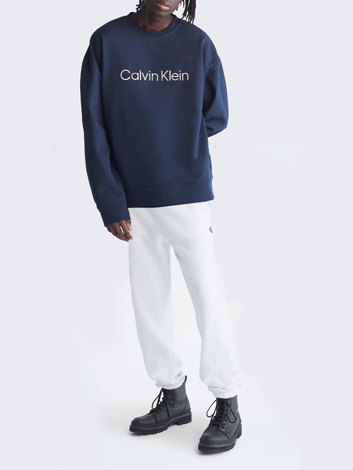 Calvin Klein Relaxed Fit Standard Logo Crewneck Sweatshirt + Archive Logo Fleece Joggers (SET) - Men