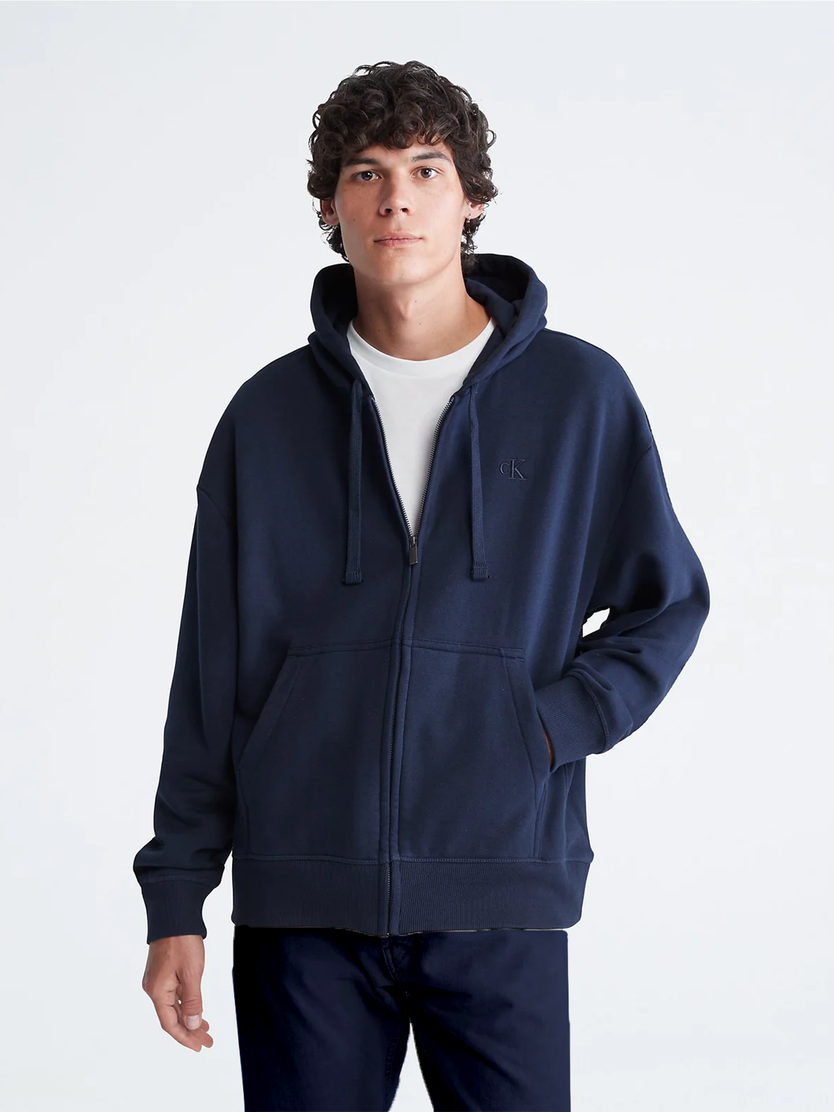 Calvin Klein Relaxed Fit Archive Logo Fleece Full Zip Hoodie + Archive Logo Fleece Joggers (SET) - Men