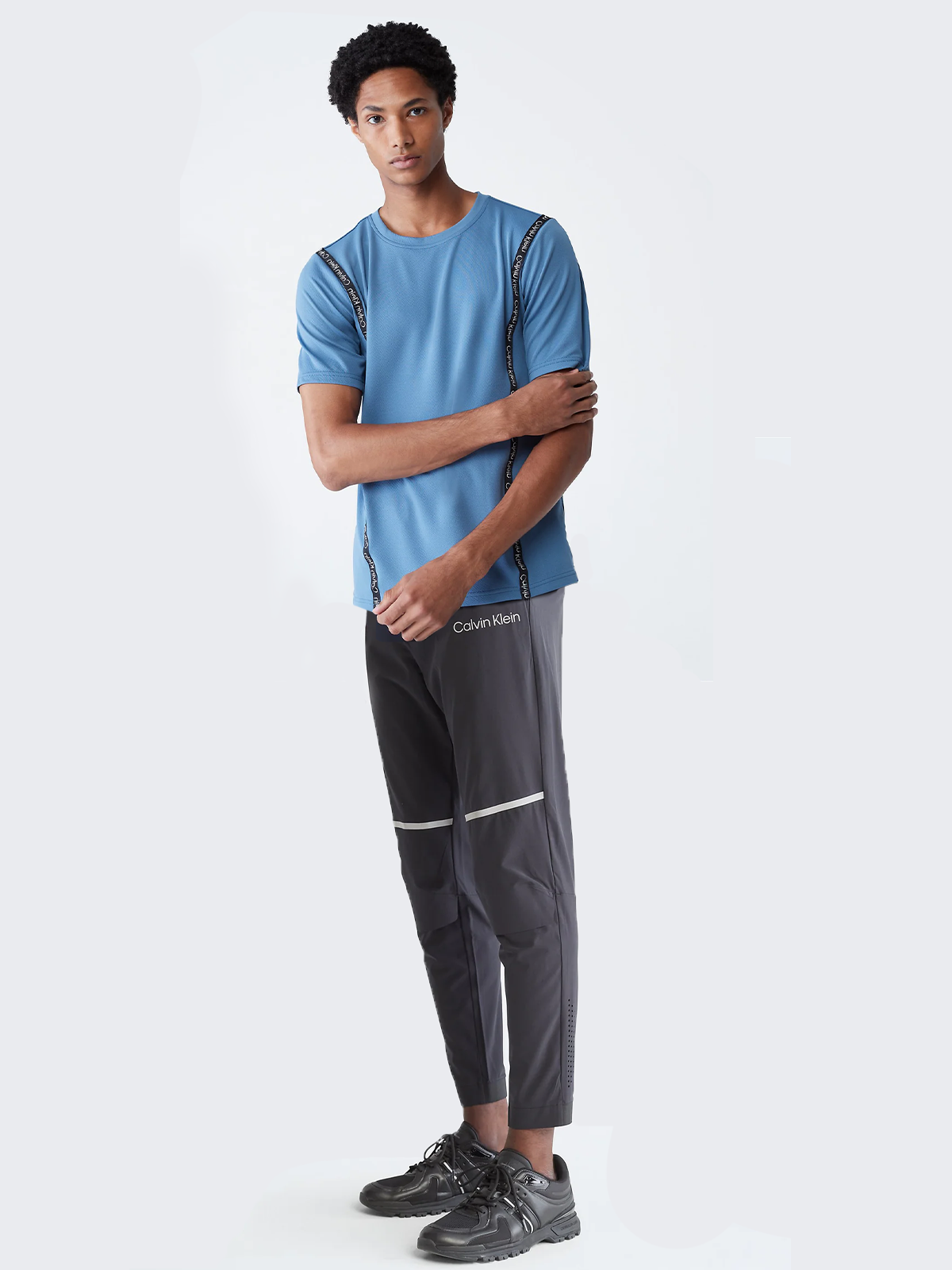 Calvin Klein Performance Active Icon Side Logo Tape T-Shirt + Performance Side Logo Woven Pants (SET) - Men