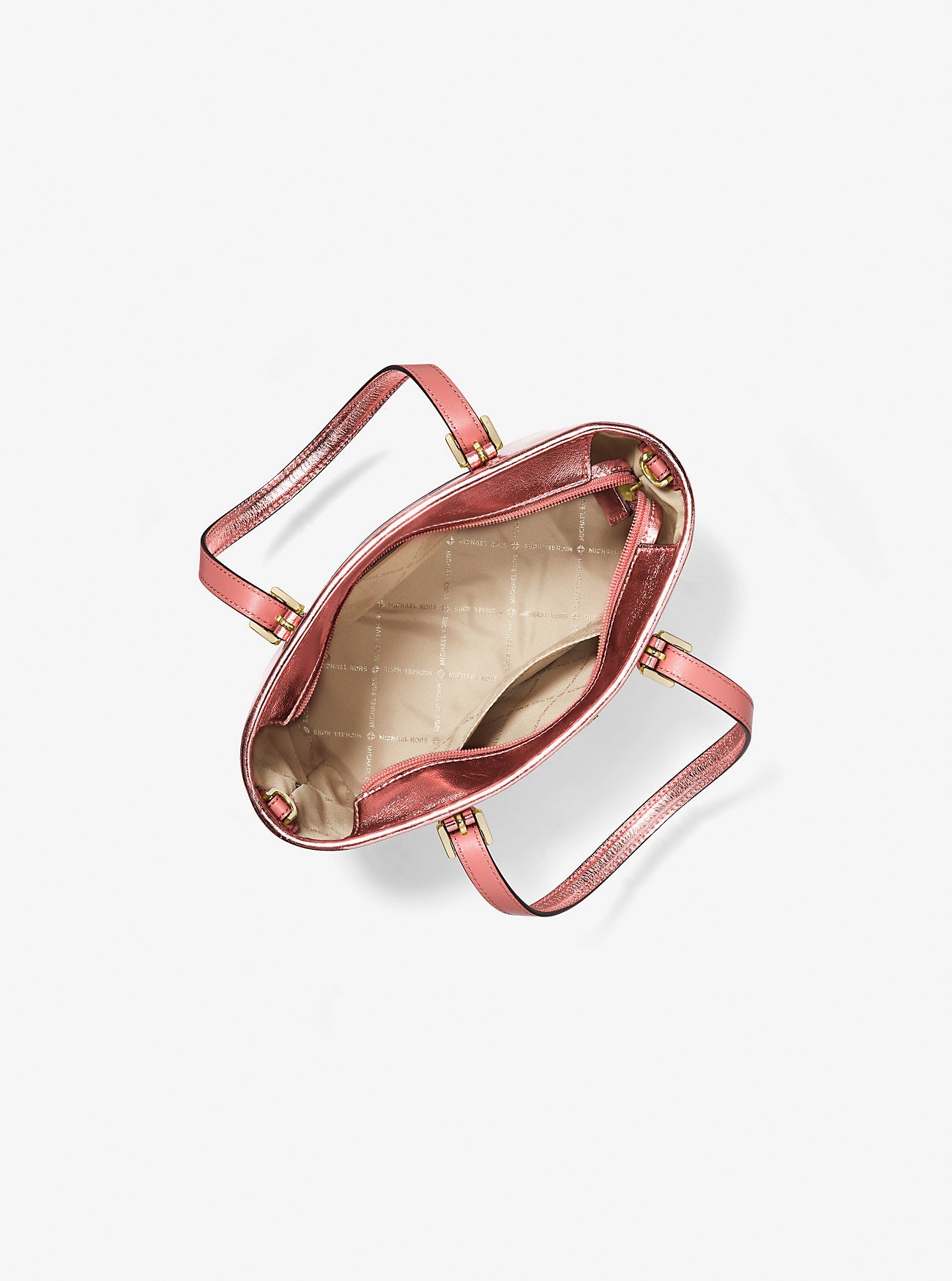 Michael Kors Jet Set Travel Extra-Small Metallic Top-Zip Tote Bag - Women