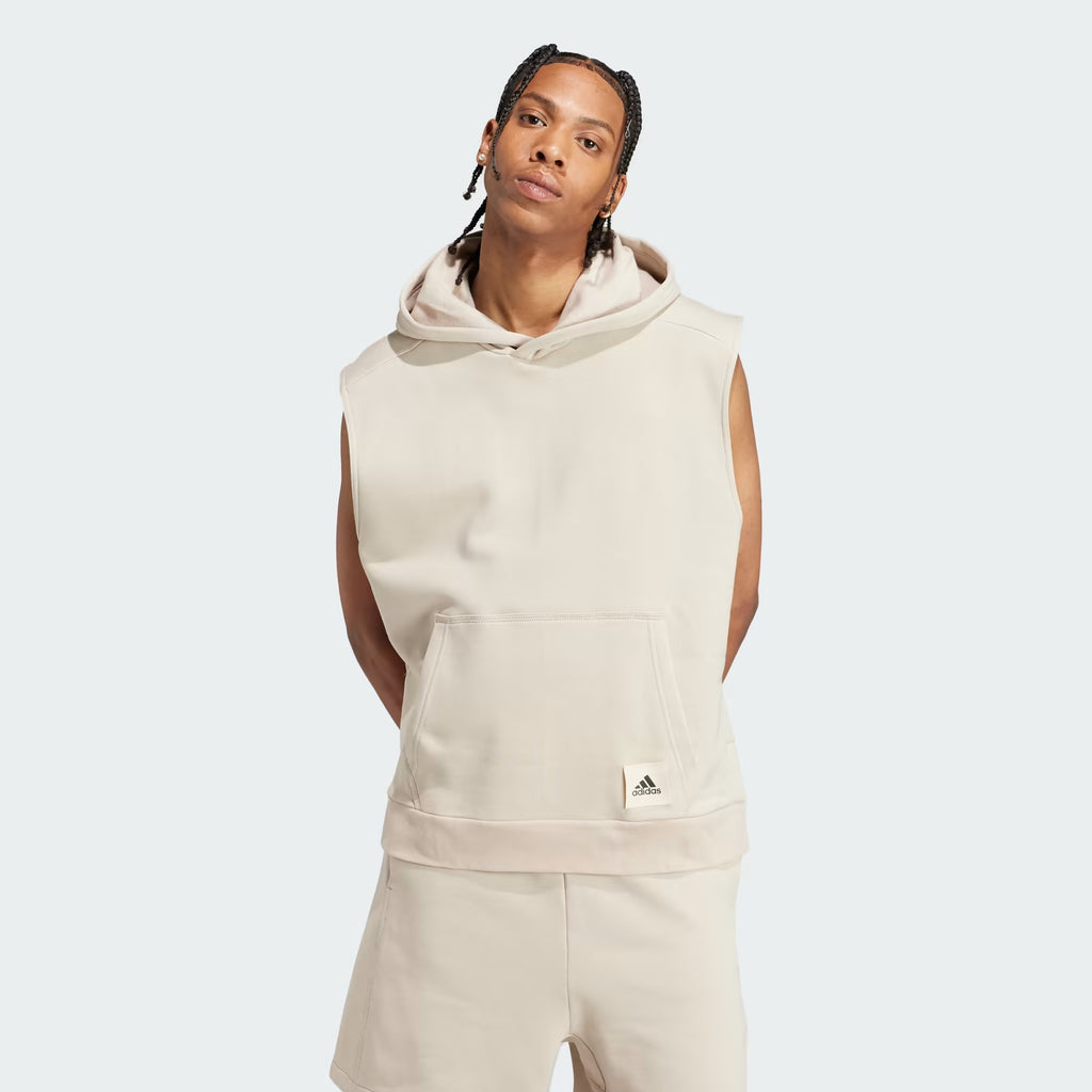 Adidas Lounge Sleeveless Fleece Hoodie - Men