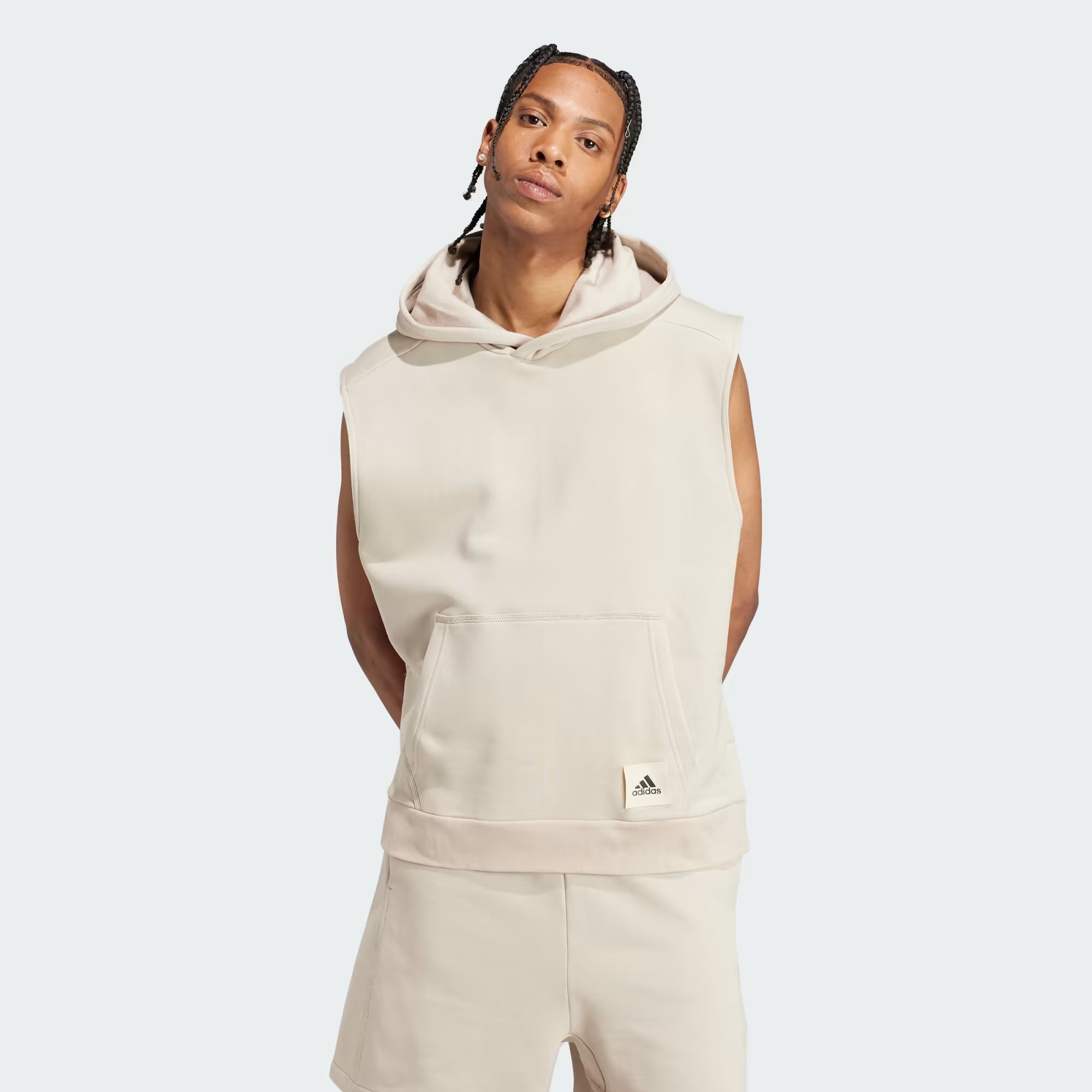 Adidas Lounge Sleeveless Fleece Hoodie - Men