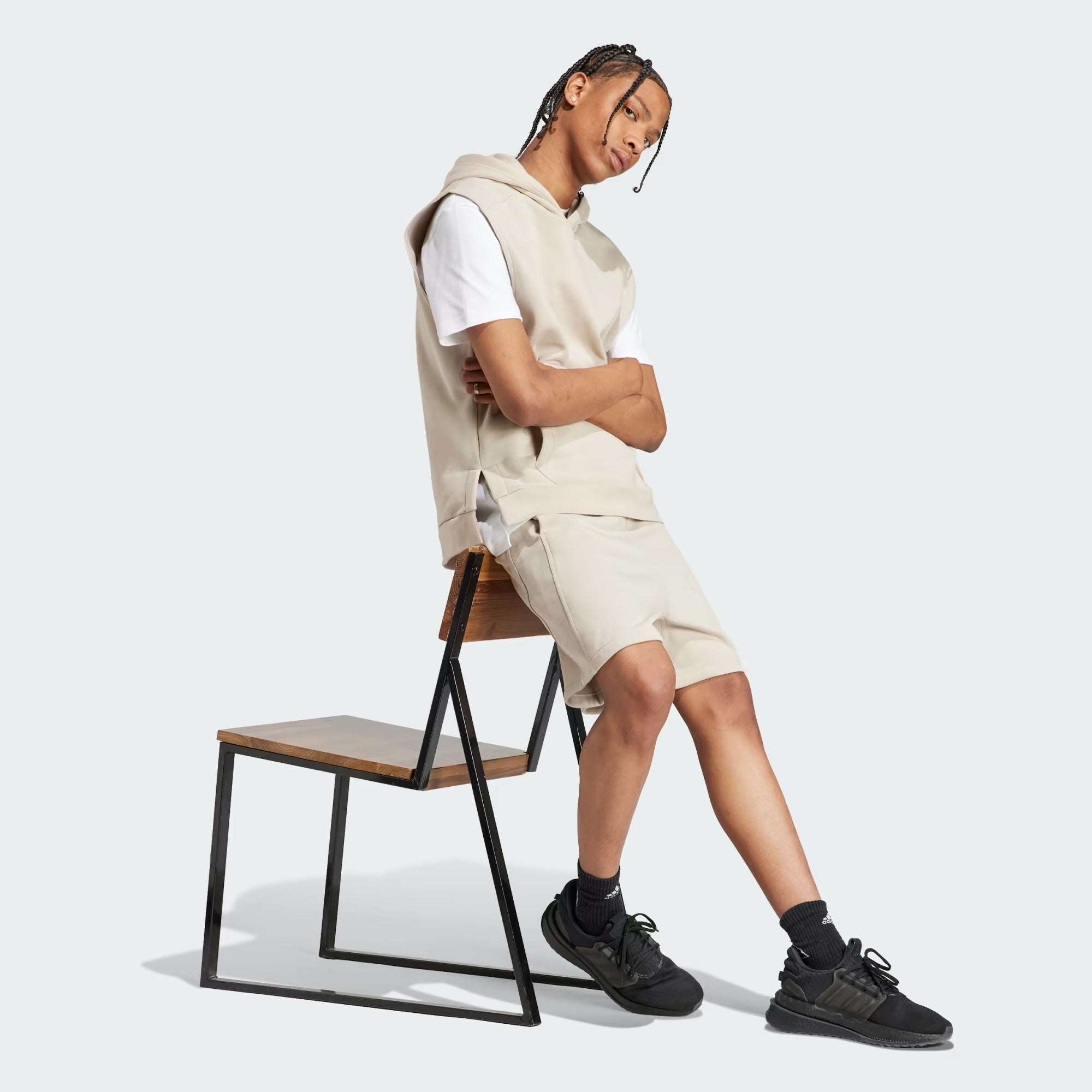 Adidas Lounge Sleeveless Fleece Hoodie - Men