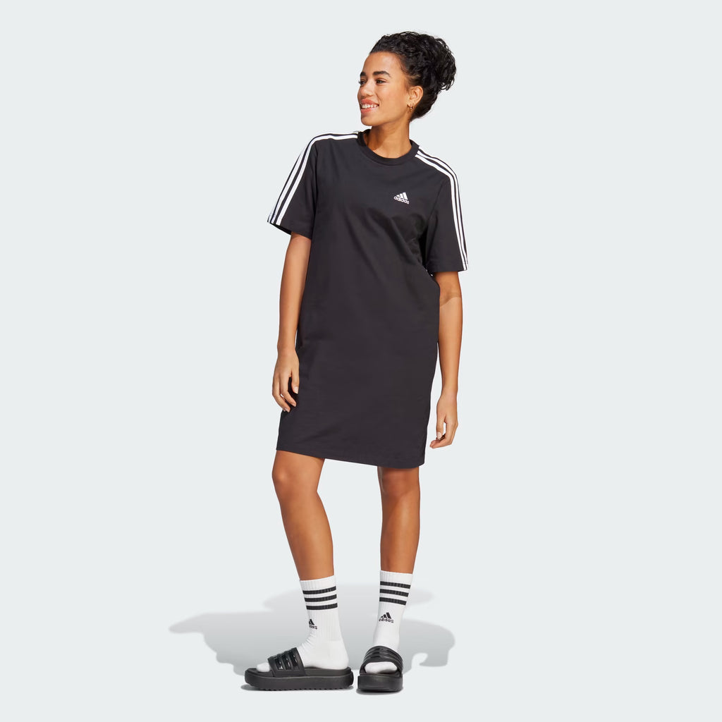 Adidas Essentials 3 Stripes Single Jersey Boyfriend Tee Dress - Women