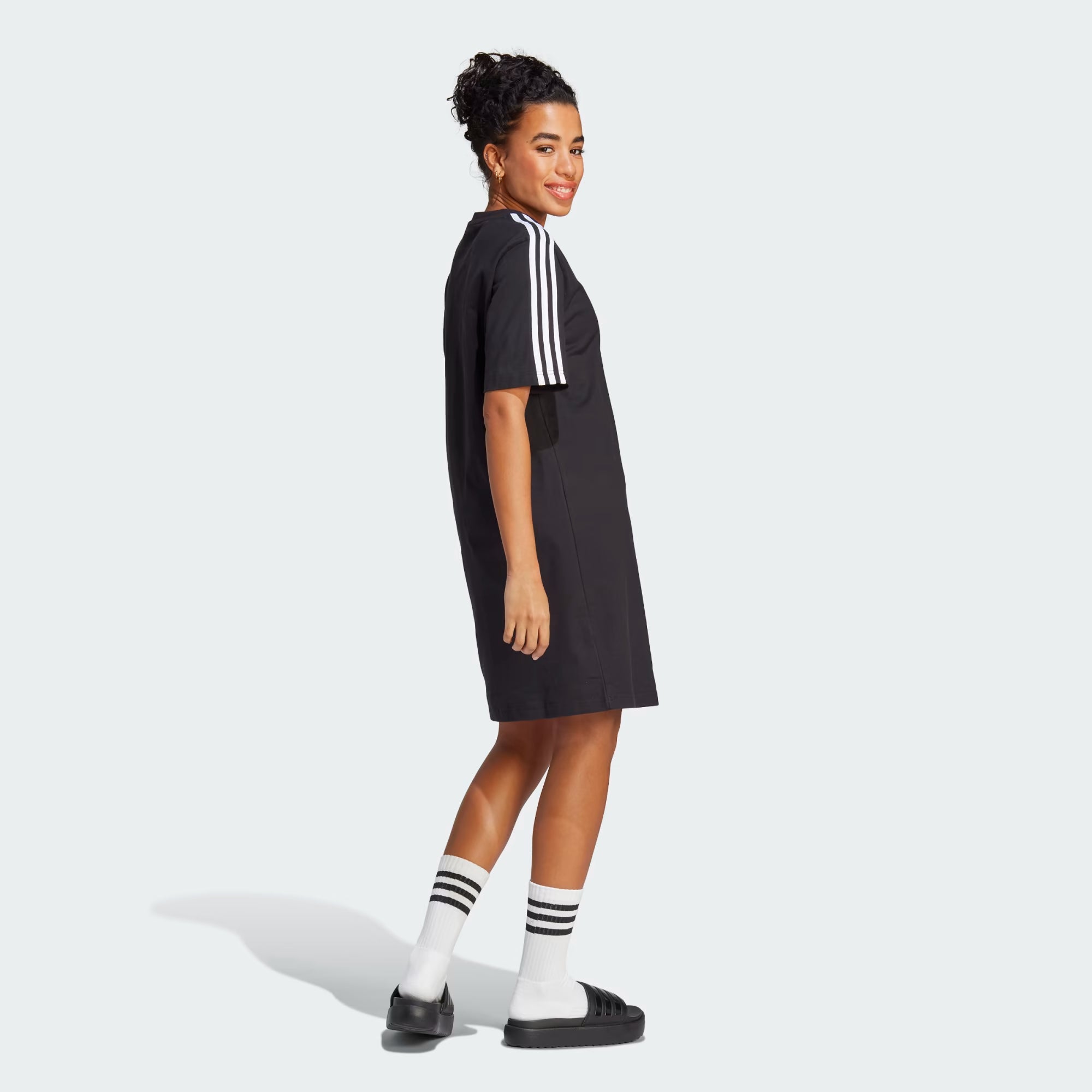 Adidas Essentials 3 Stripes Single Jersey Boyfriend Tee Dress - Women