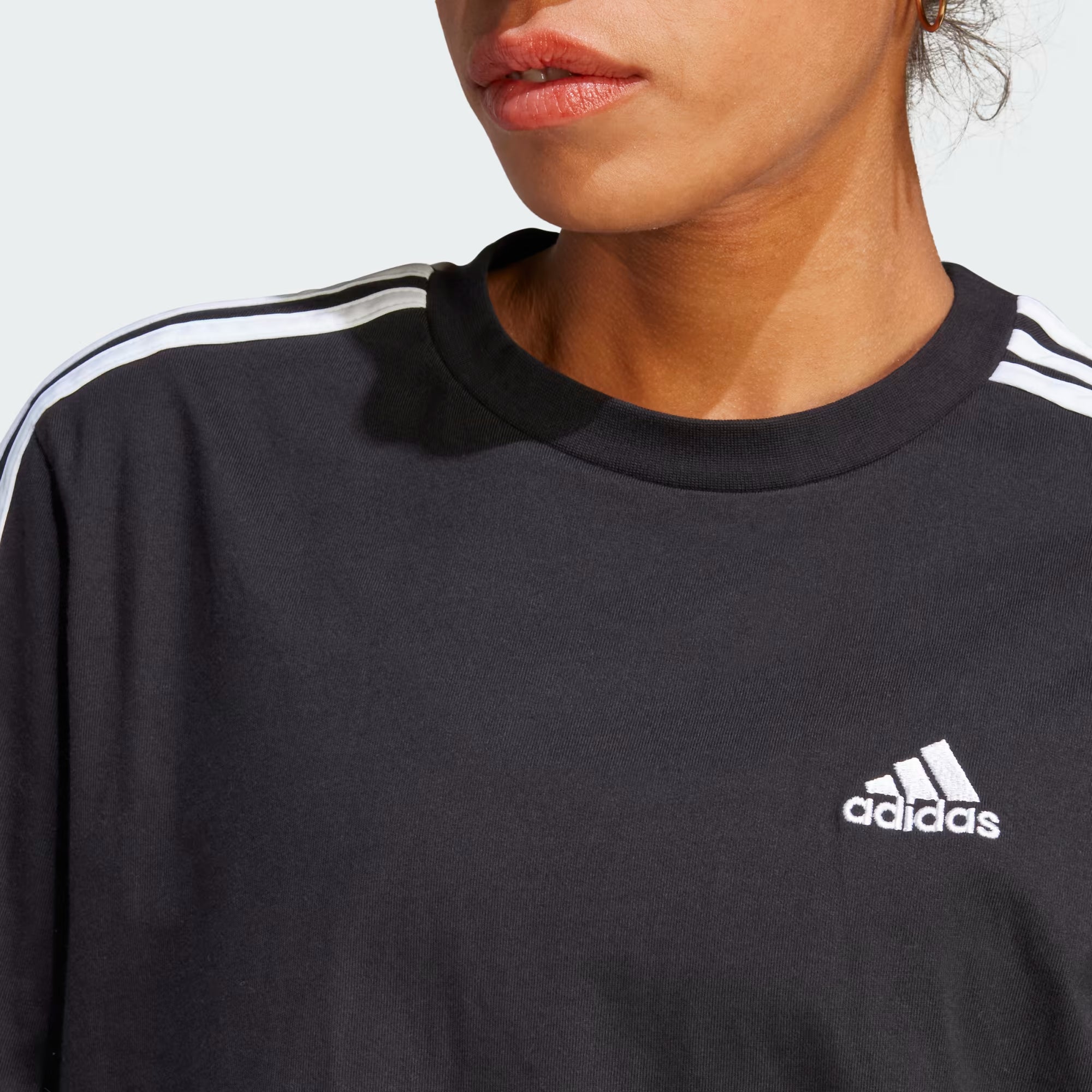 Adidas Essentials 3 Stripes Single Jersey Boyfriend Tee Dress - Women