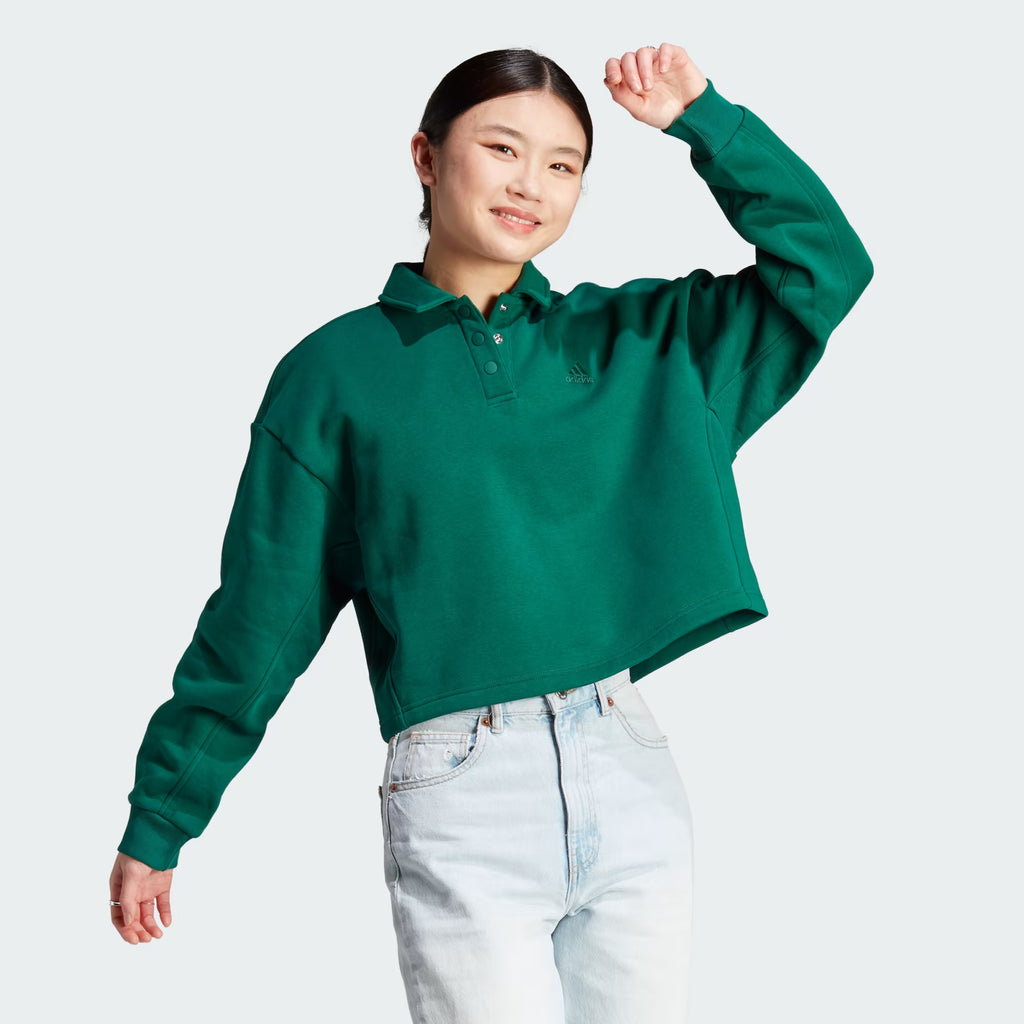 Adidas All Szn Fleece Graphic Polo Sweatshirt - Women