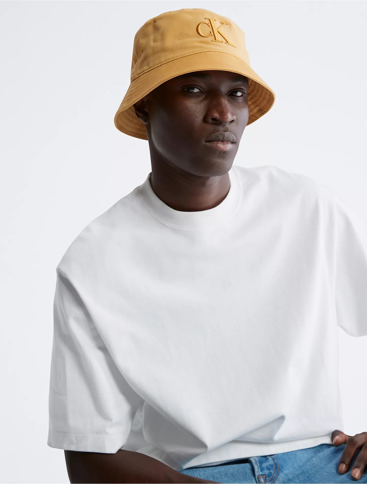Calvin Klein Embroidered Monogram Logo Twill Bucket Hat - Men
