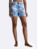 Calvin Klein Bleached Denim Mom Shorts - Women