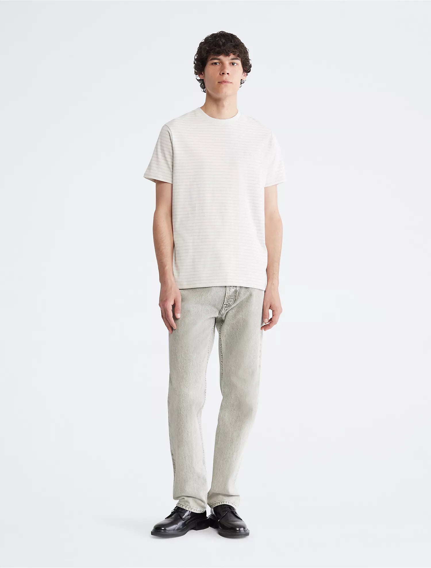 Calvin Klein Smooth Cotton Mini StripeCrewneck T-Shirt - Men