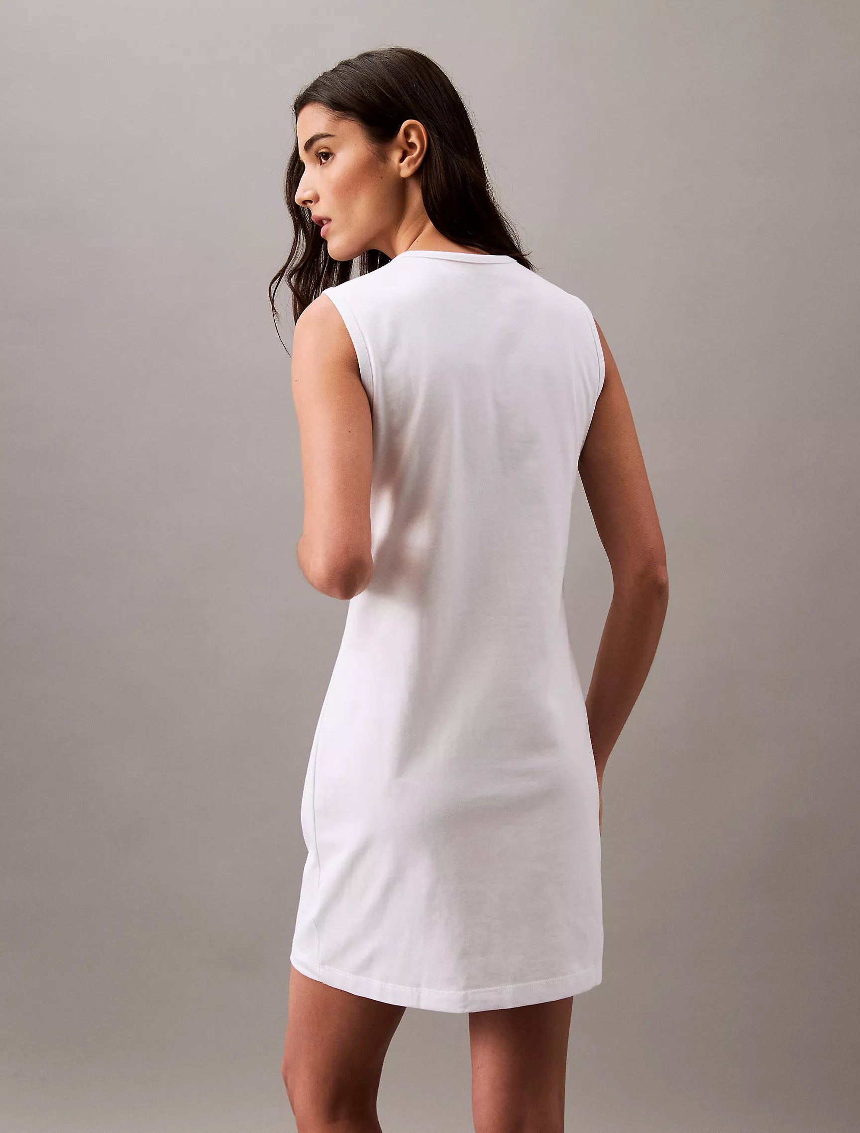 Calvin Klein Monogram Logo Sleeveless T-Shirt Dress - Women