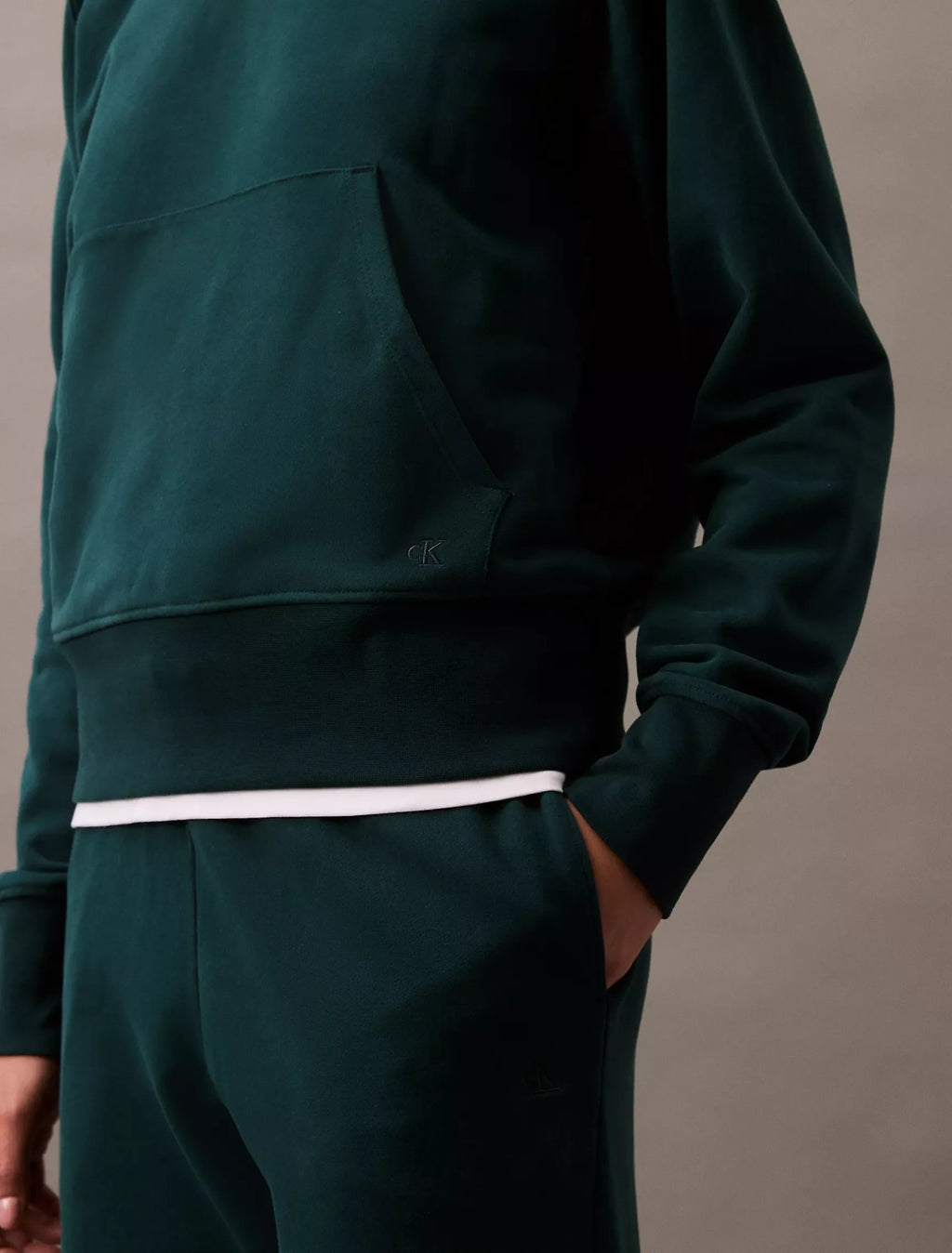 CK Logo Cotton Terry Hoodie - Women