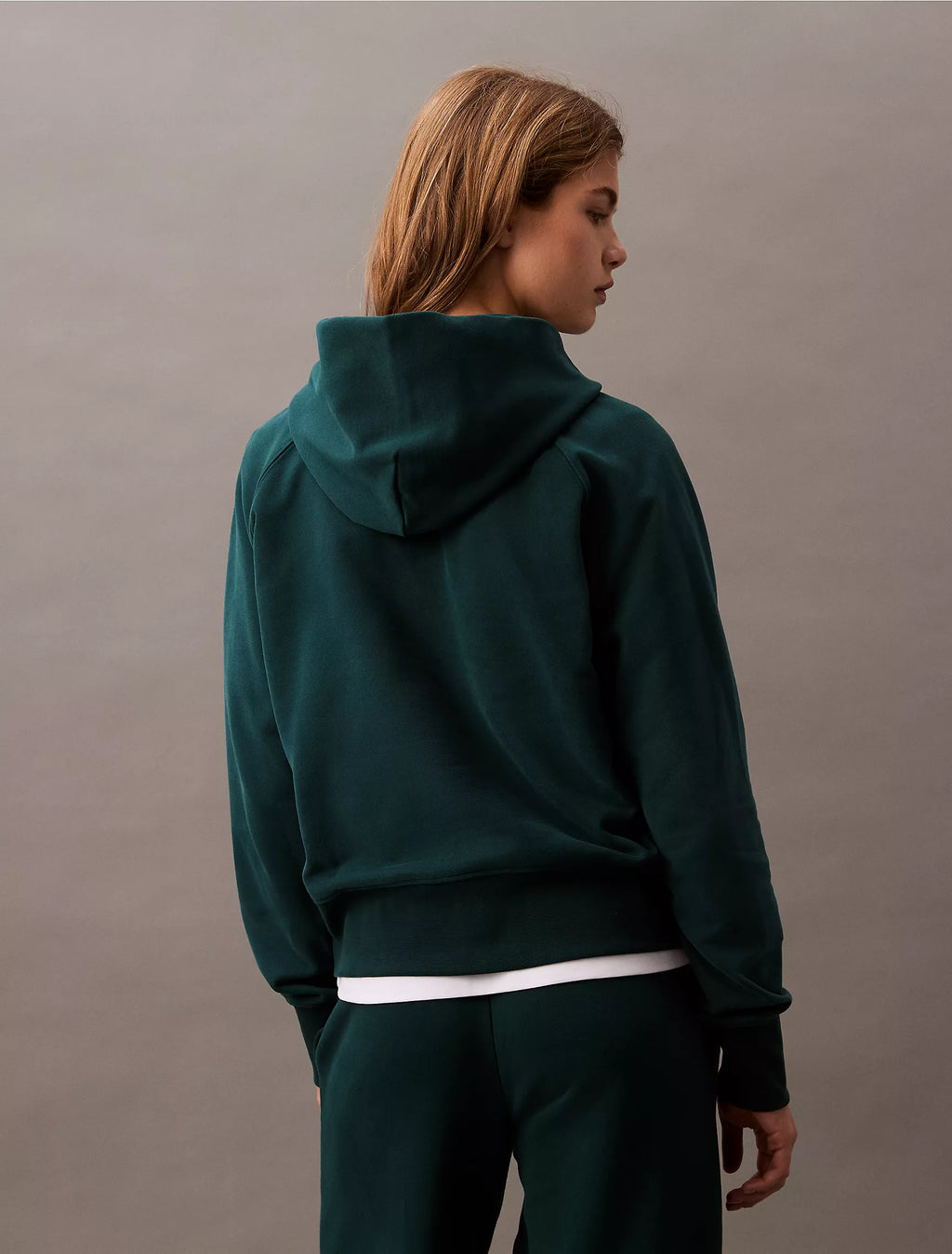 CK Logo Cotton Terry Hoodie - Women