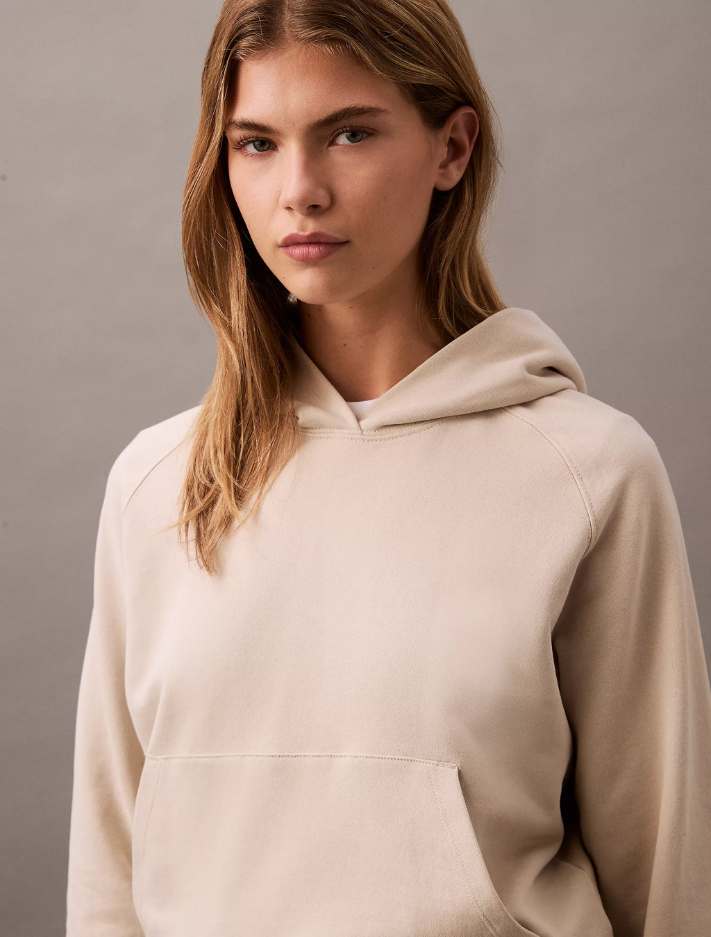 CK Logo Cotton Terry Hoodie - Women