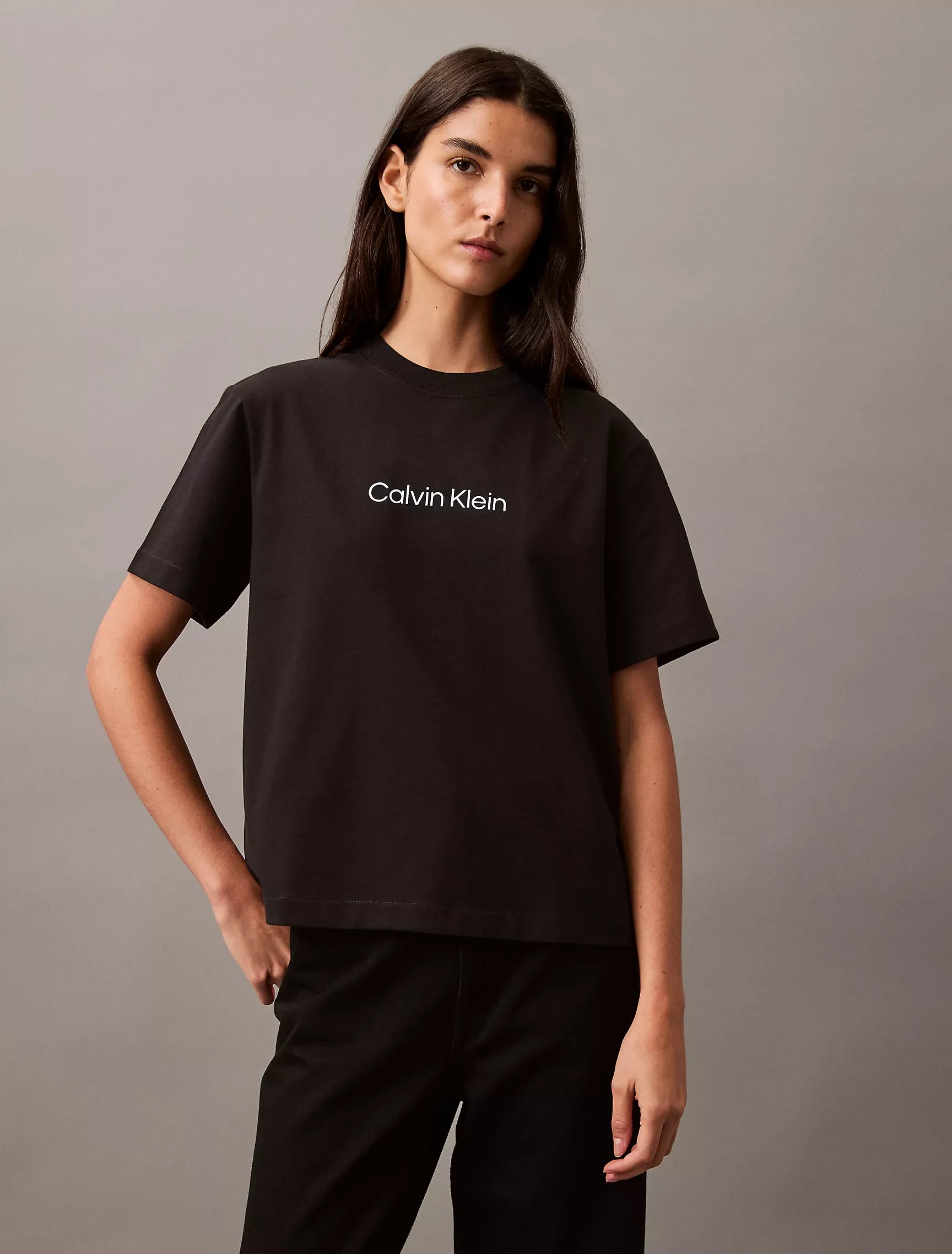 Calvin Klein Women T-Shirts Black Beauty- Oshoplin