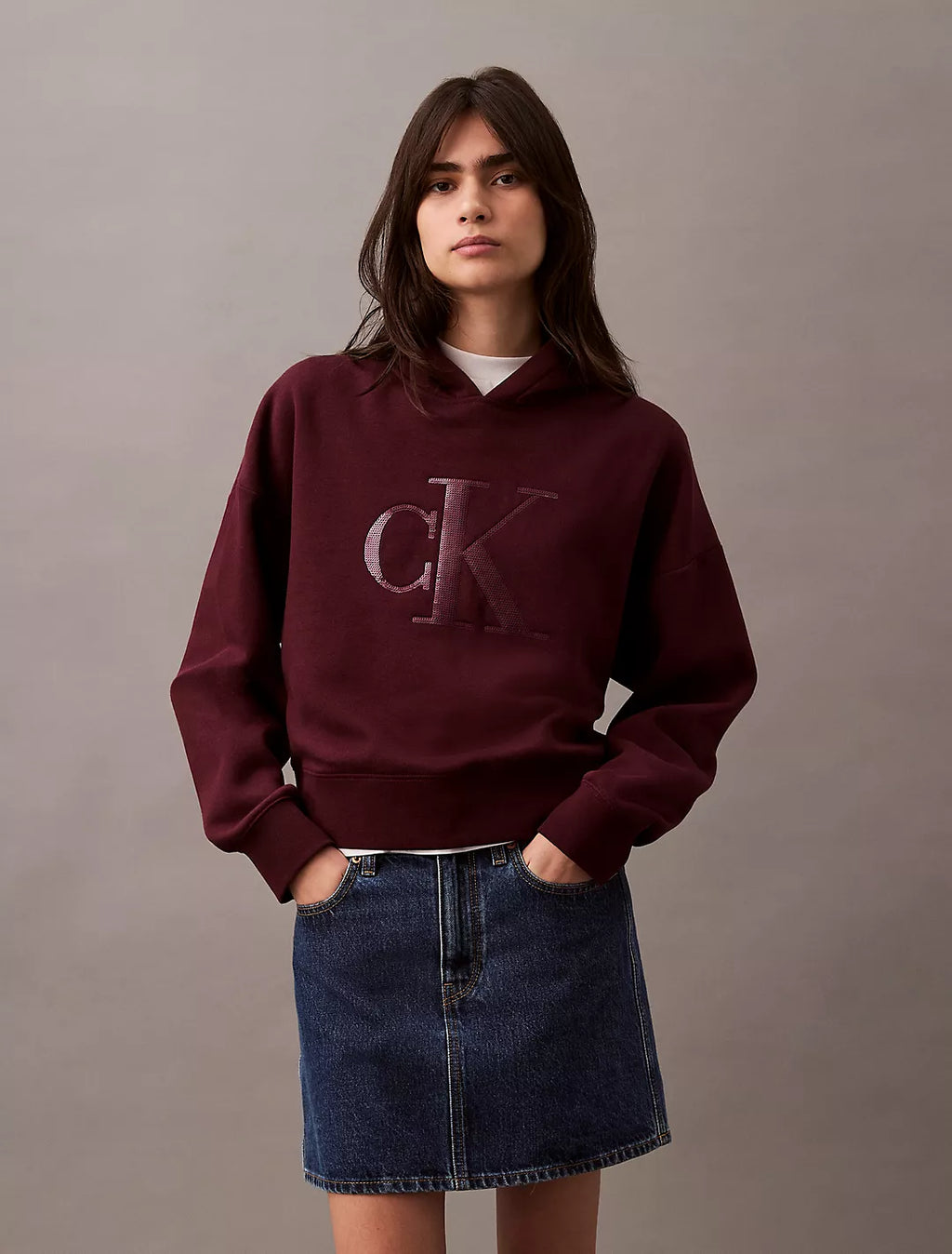 Calvin Klein Women Hoodies + Sweatshirts Cherrywood- Oshoplin