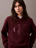 Calvin Klein Sequin Monogram Logo Cropped Hoodie - Women