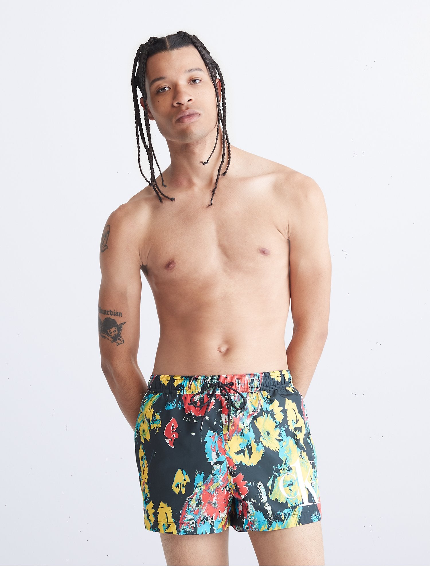 Calvin Klein CK One Printed Swim Shorts + Dux Sandal (SET) - Men