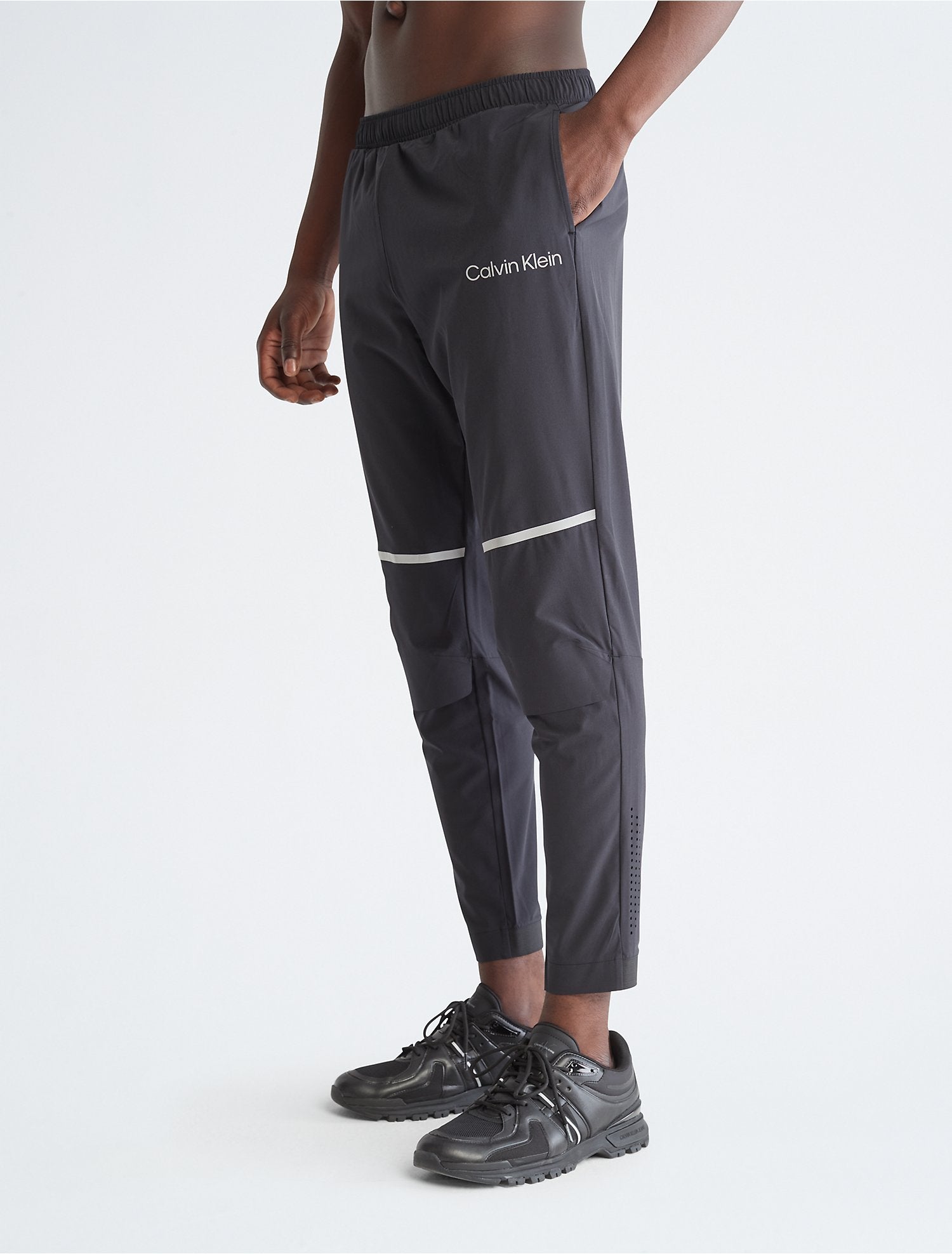 Calvin Klein Performance Printed Zip Polo Shirt + Performance Side Logo Woven Pants (SET) - Men