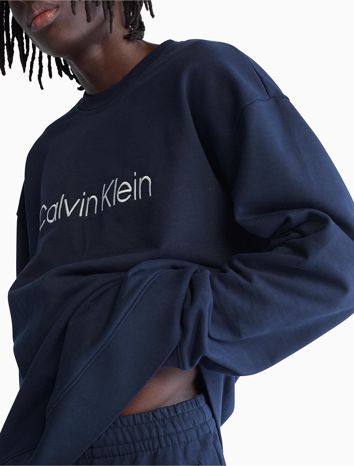 Calvin Klein Relaxed Fit Standard Logo Crewneck Sweatshirt + Archive Logo Fleece Joggers (Set) - Men