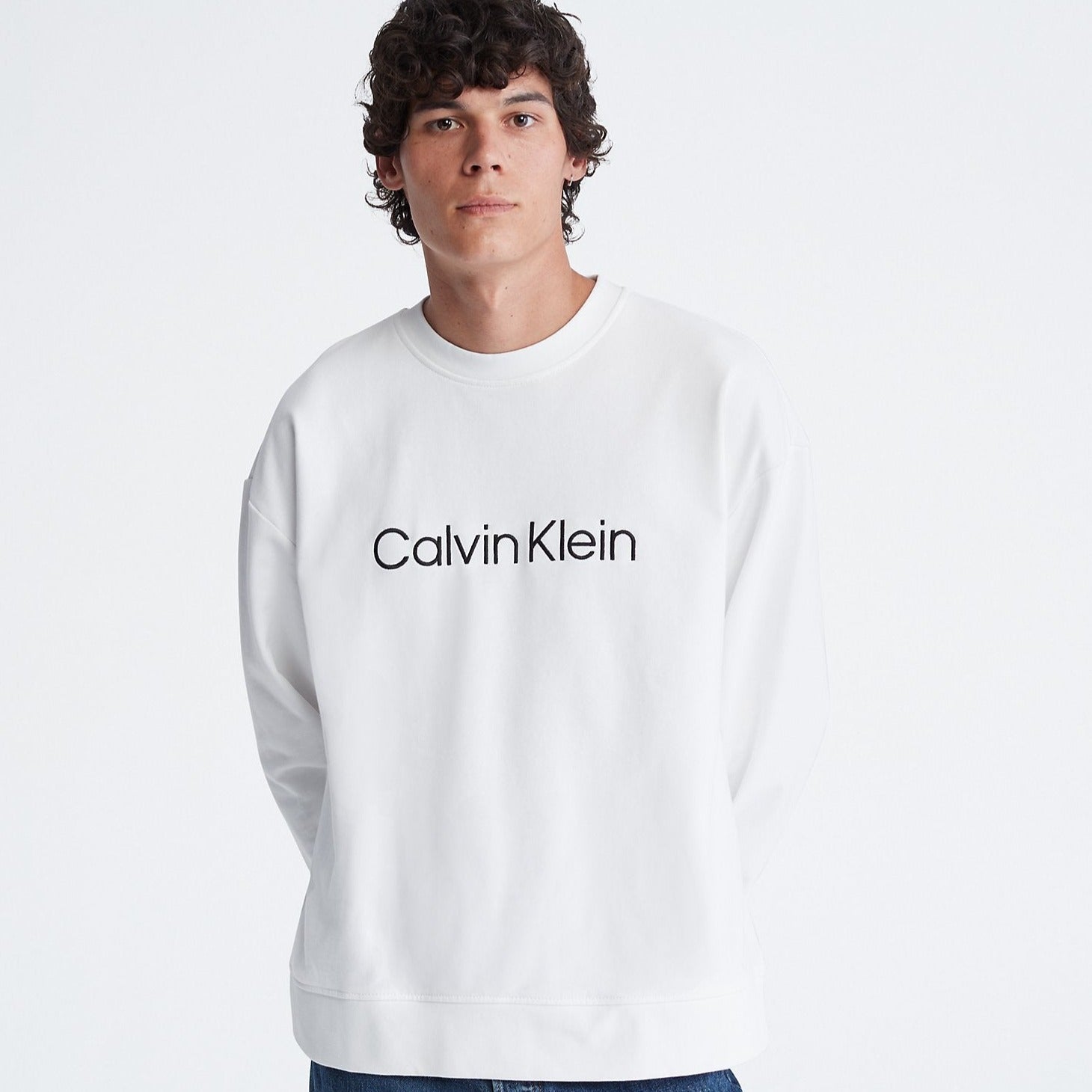 Calvin Klein Relaxed Fit Standard Logo Crewneck Sweatshirt + Archive Logo Fleece Joggers (SET) - Men