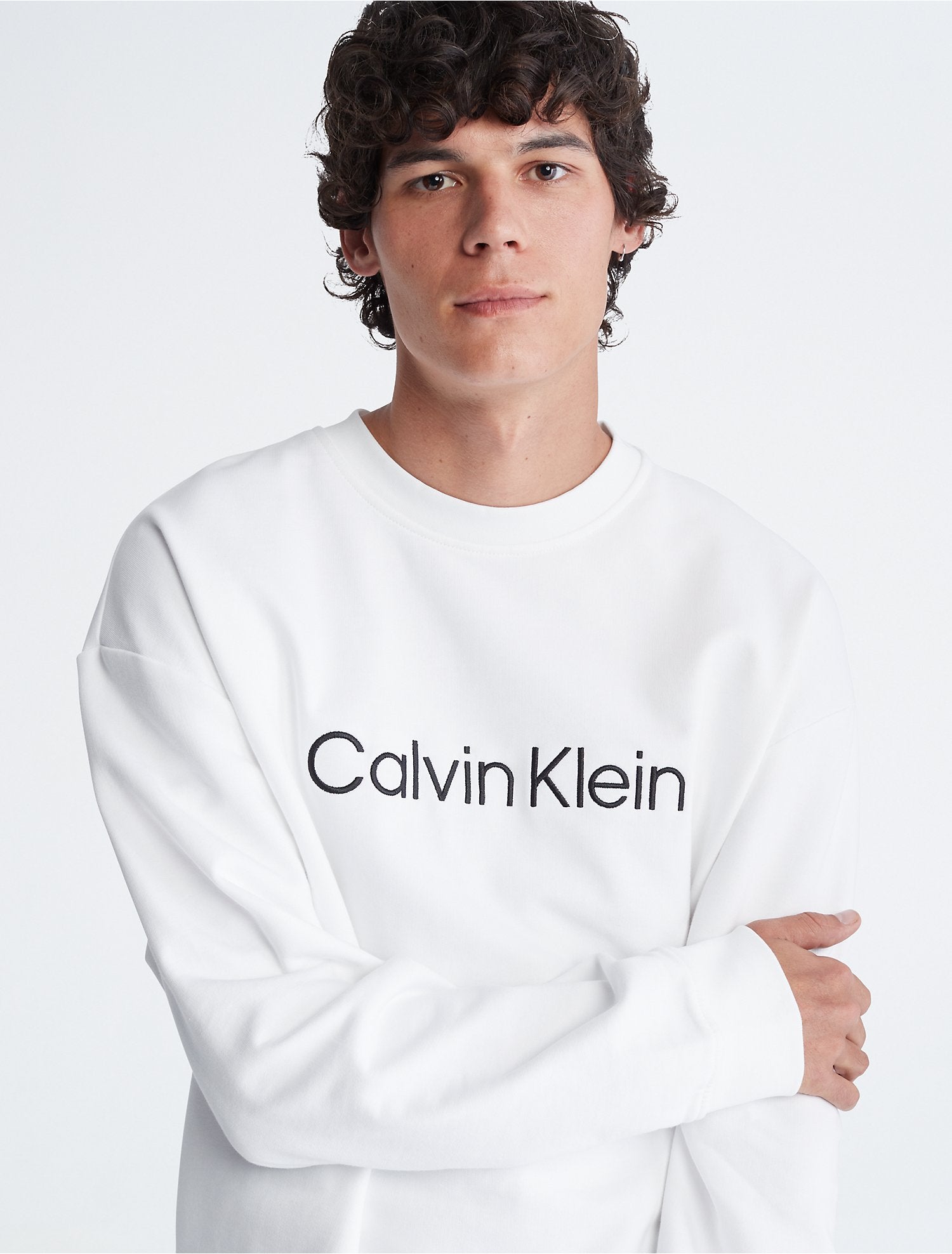 Calvin Klein Relaxed Fit Standard Logo Crewneck Sweatshirt + Archive Logo Fleece Joggers (SET) - Men