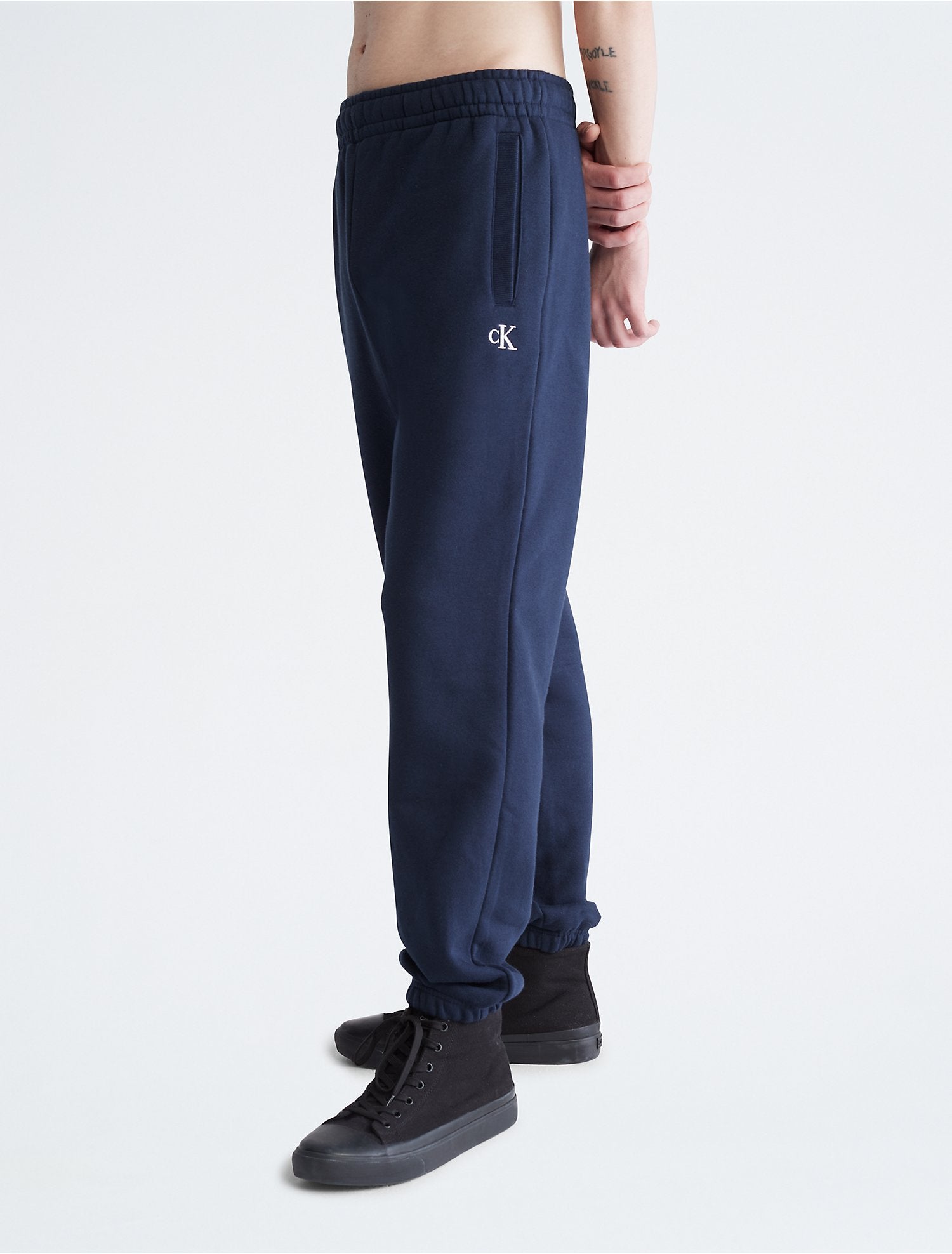 Calvin Klein Relaxed Fit Standard Logo Crewneck Sweatshirt + Archive Logo Fleece Joggers (Set) - Men