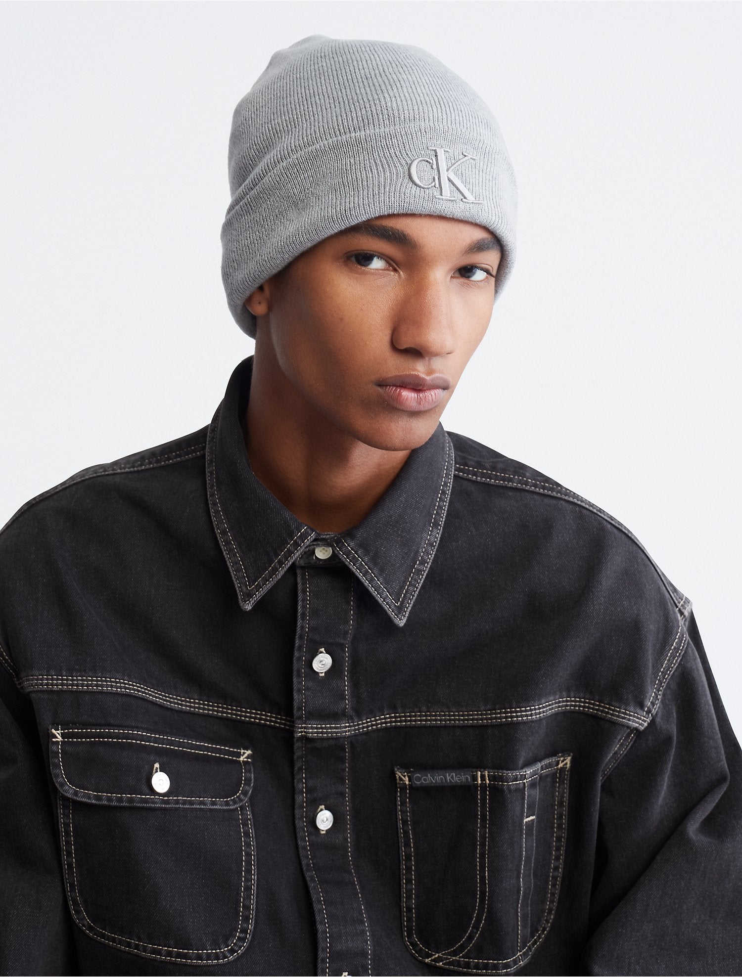 Calvin Klein Monogram Logo Scarf + Hat (SET) - Men