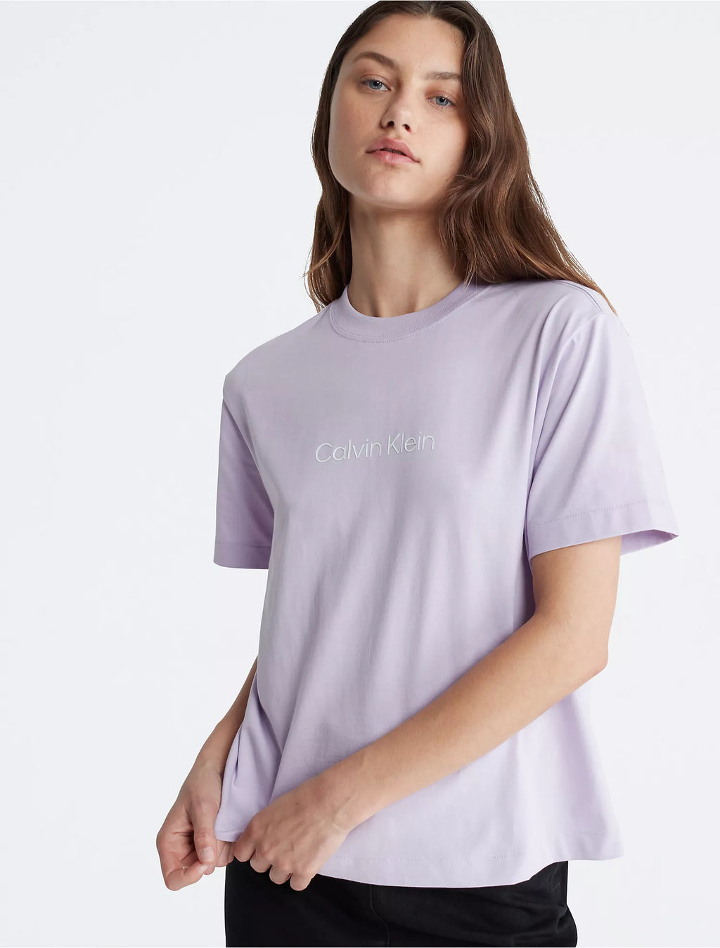 Calvin Klein Relaxed Fit Standard Logo Crewneck T-Shirt - Women