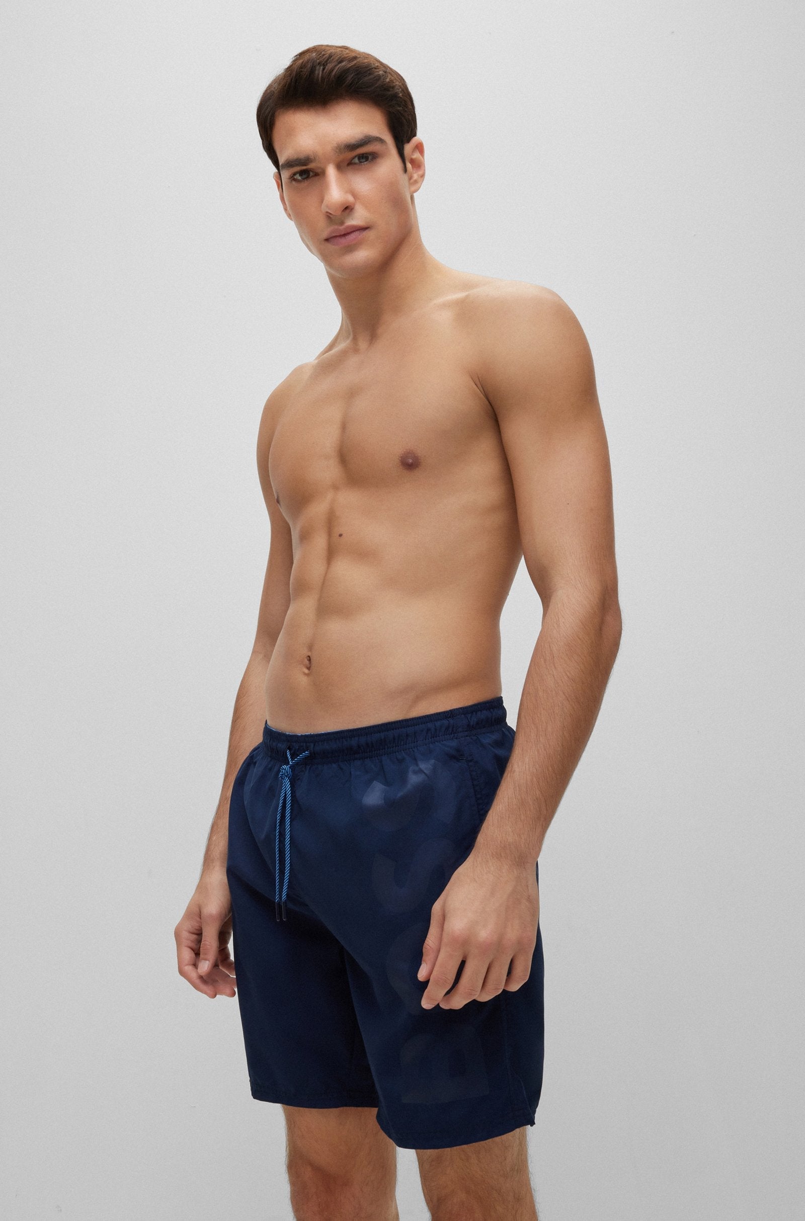 Boss Logo-Embossed Swim Shorts - Men