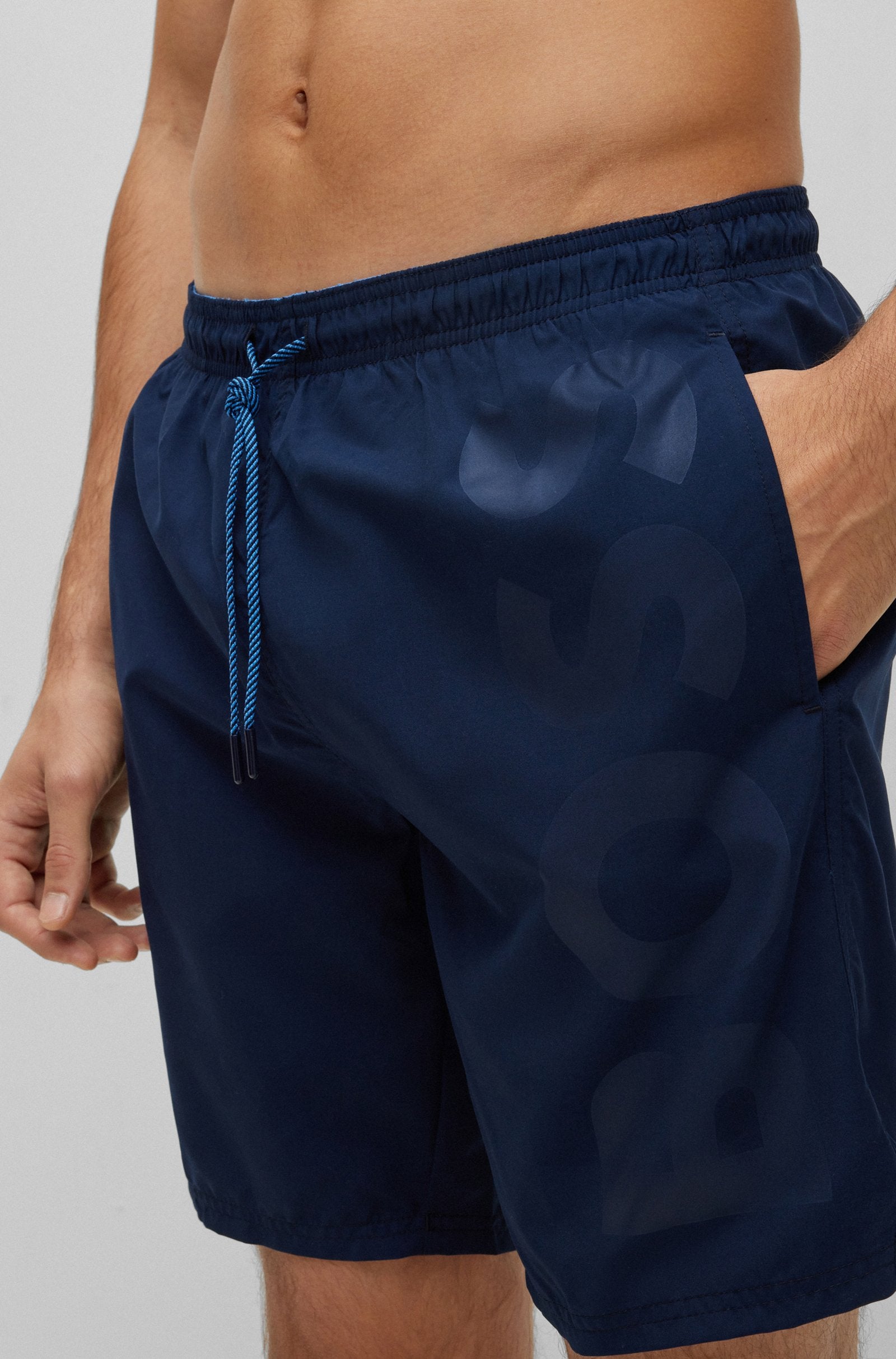 Boss Logo-Embossed Swim Shorts - Men