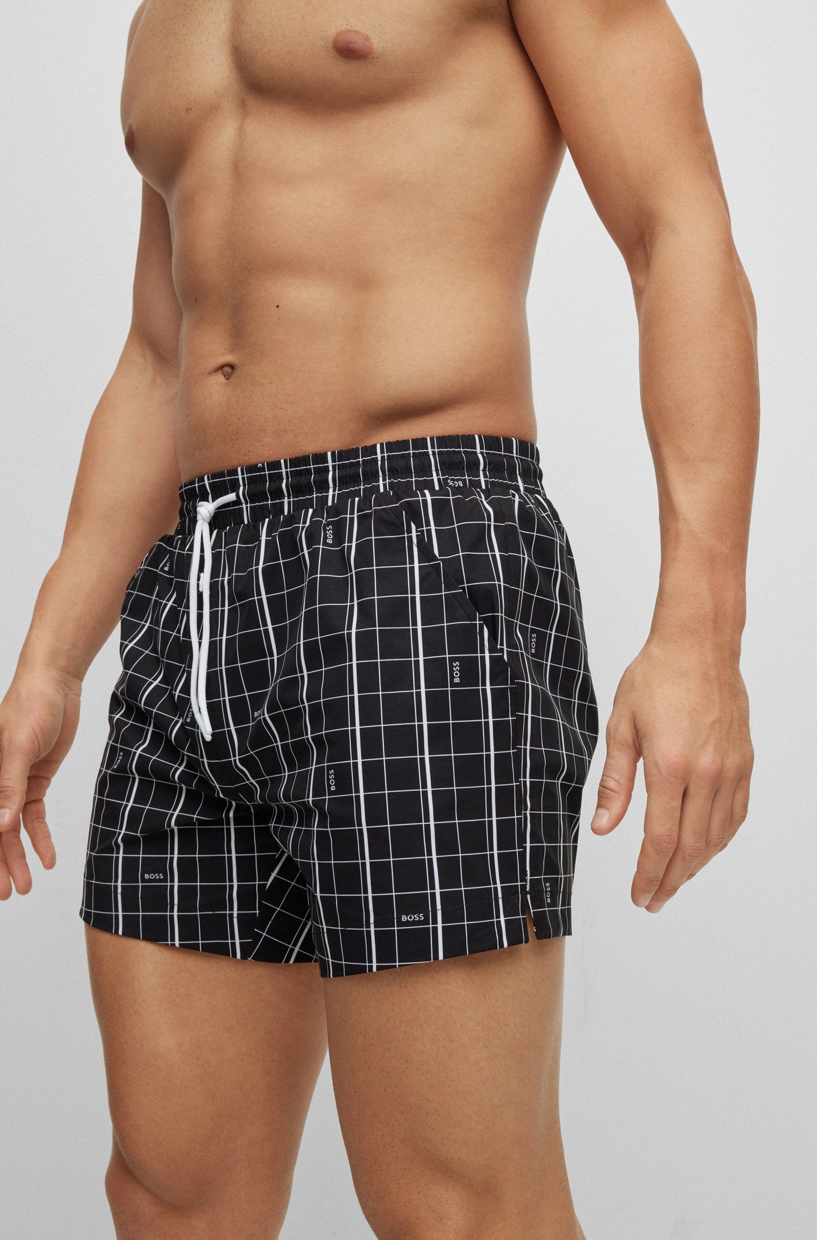 Boss Quick-Dry Swim Shorts In Printed Fabric - Men