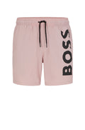 Boss Quick-Dry Swim Shorts With Large Logo Print - Men