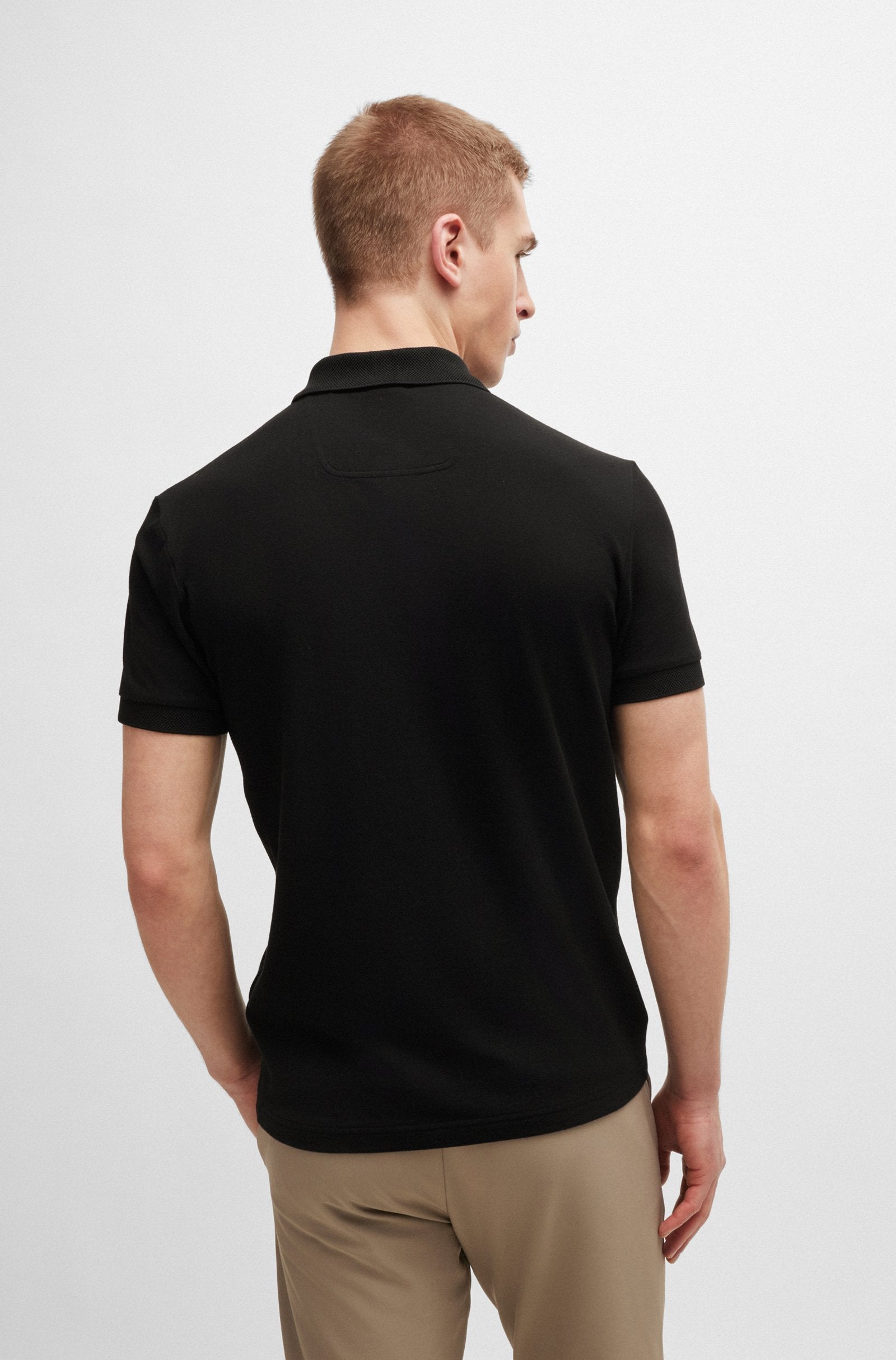 Boss Slim-Fit Polo Shirt With Mesh Logo - Men