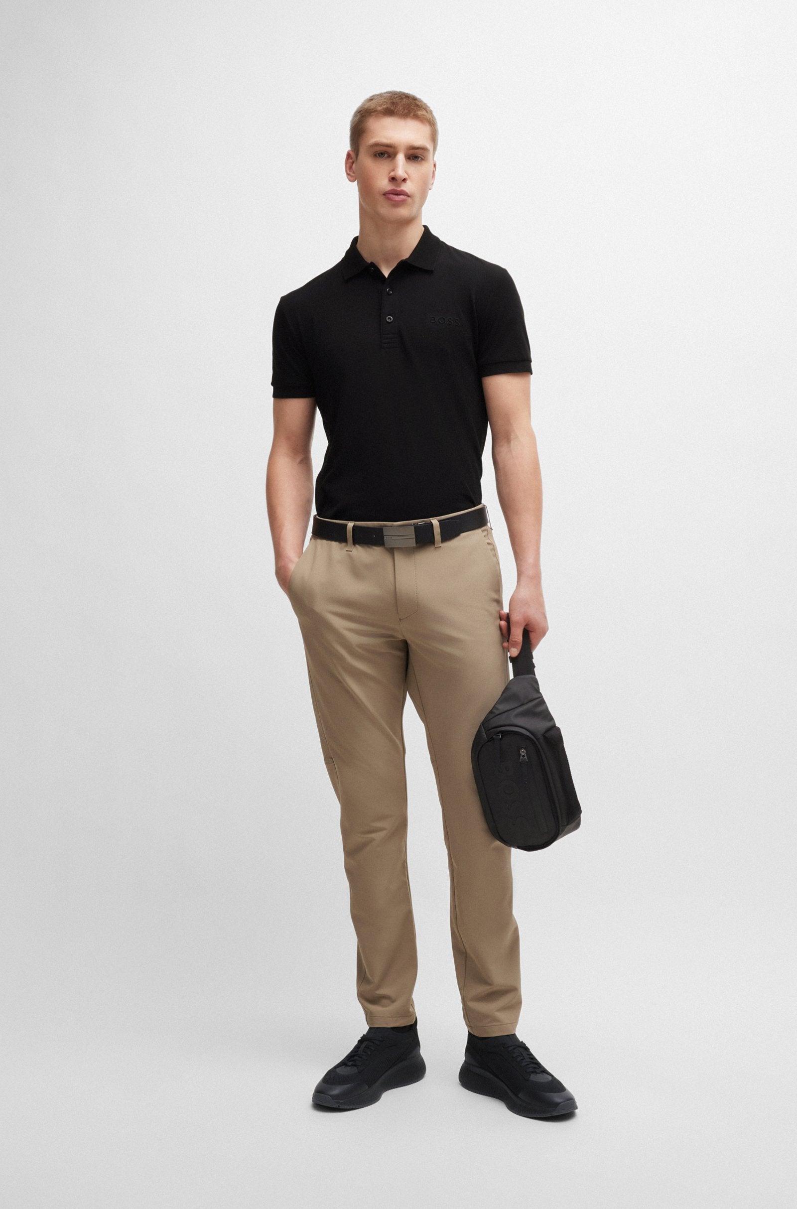 Boss Slim-Fit Polo Shirt With Mesh Logo - Men