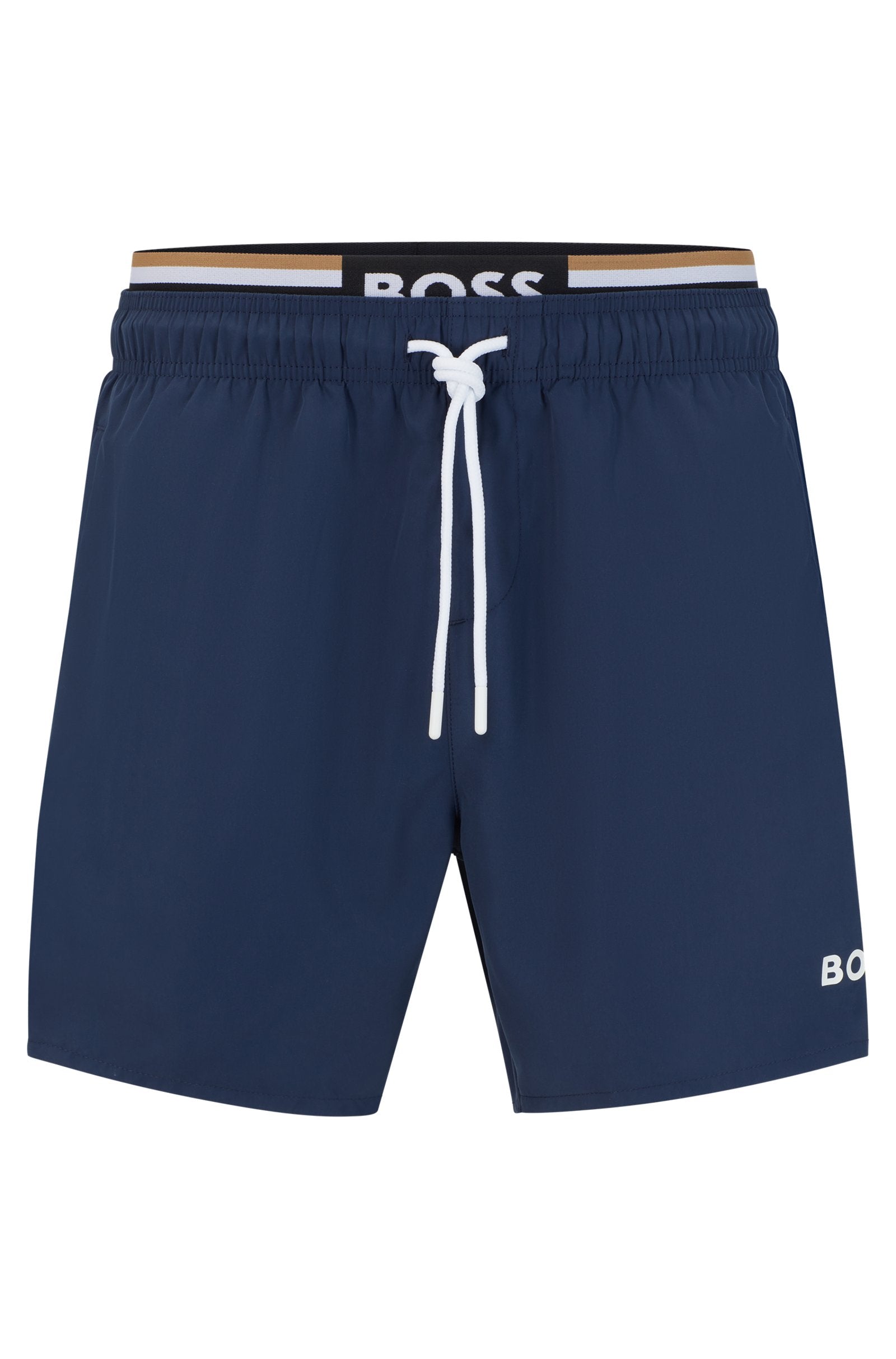 Boss Quick-Dry Swim Shorts In Recycled Fabric With Branding - Men